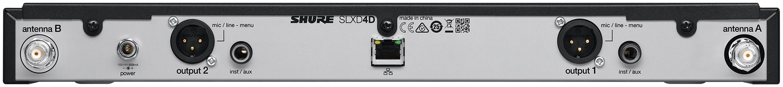 Shure SLXD4DE S50, Rückseite