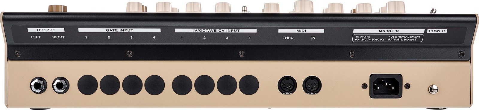 Vermona PERfourMER MkII, Anschlüsse auf der Rückseite