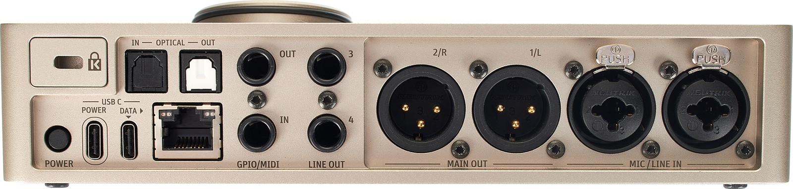 Rückseite des  Neumann MT 48 U, 12 x 16 USB 2.0 Audiointerface