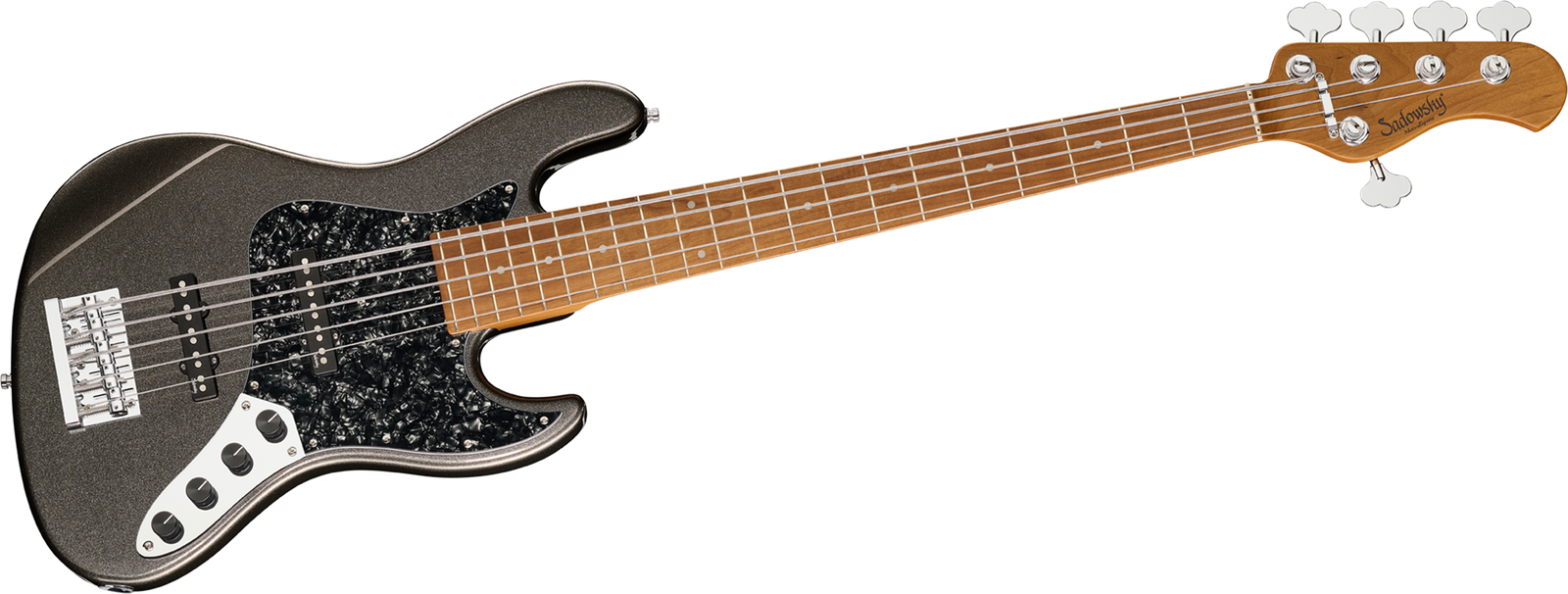 Sadowsky MetroExpress 21 Vintage JJ5 RM Silver Sparkle, five-string bass guitar