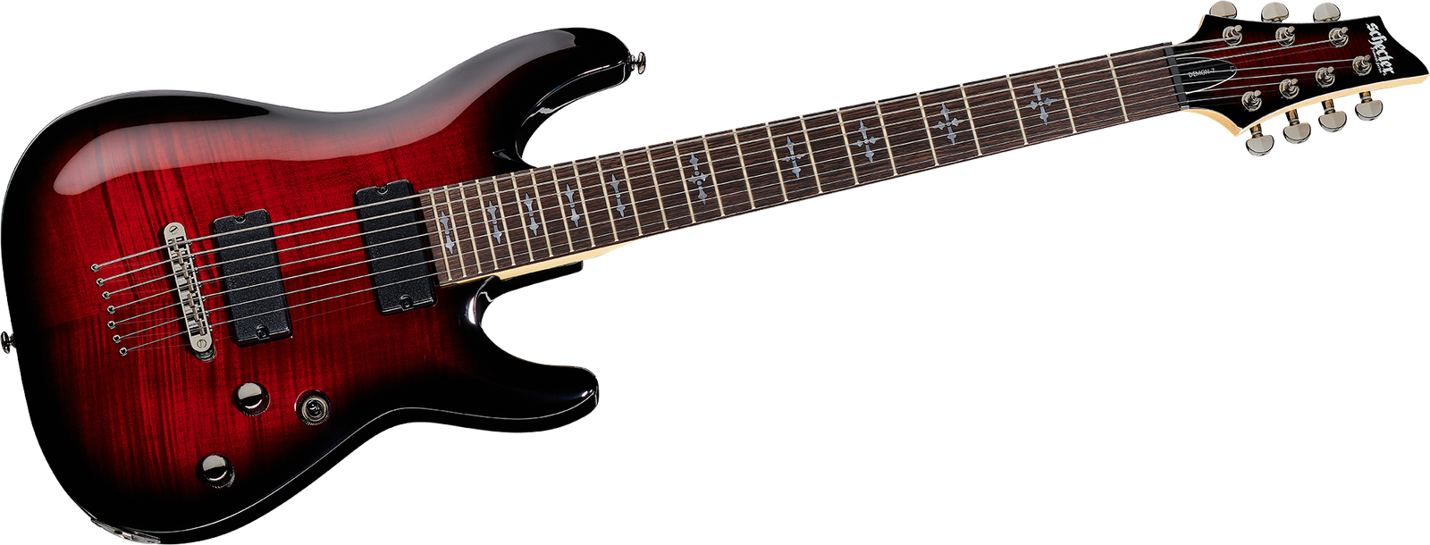 Schecter Demon-7 Crimson Red Burst 7-Saiter E-Gitarre