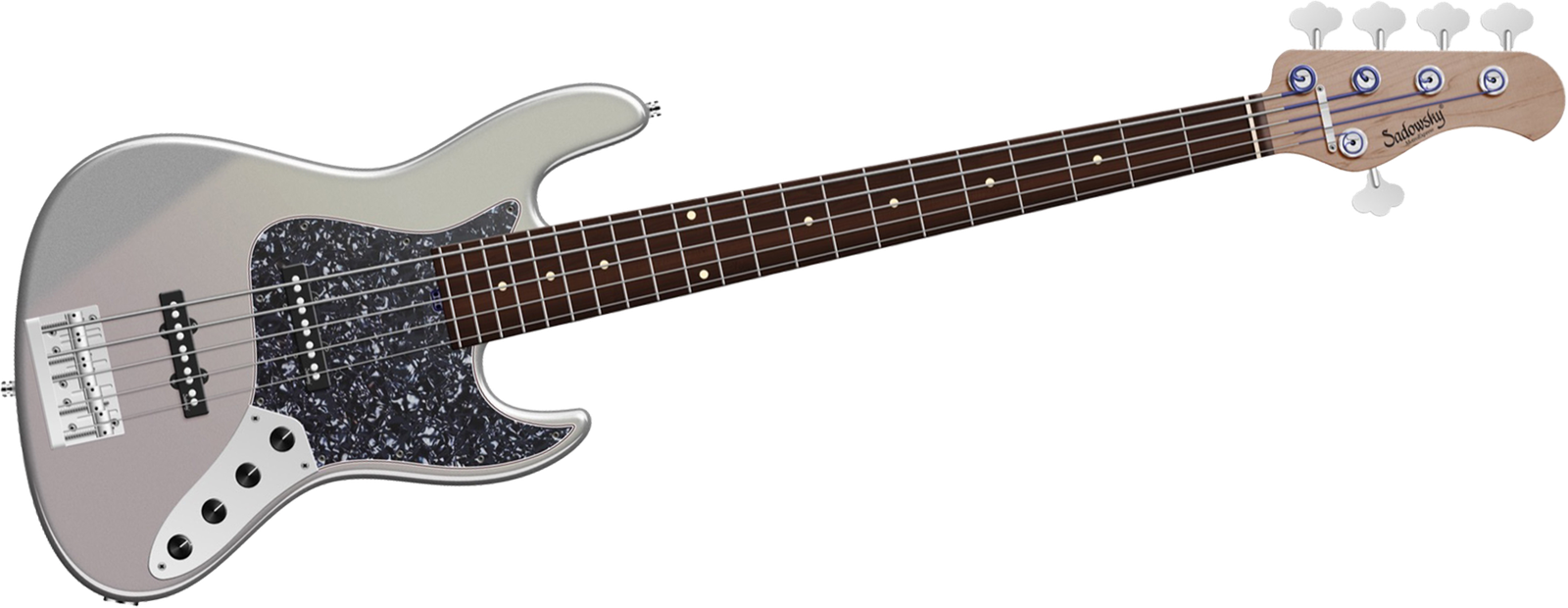 Sadowsky MetroExpress 21 Vintage JJ5 Morado Silver Sparkle, five-string bass