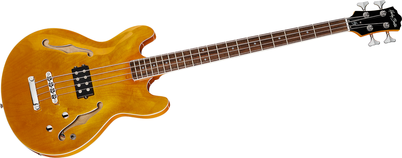 Frontal-Ansicht des Harley Benton HB-50 Vintage Orange