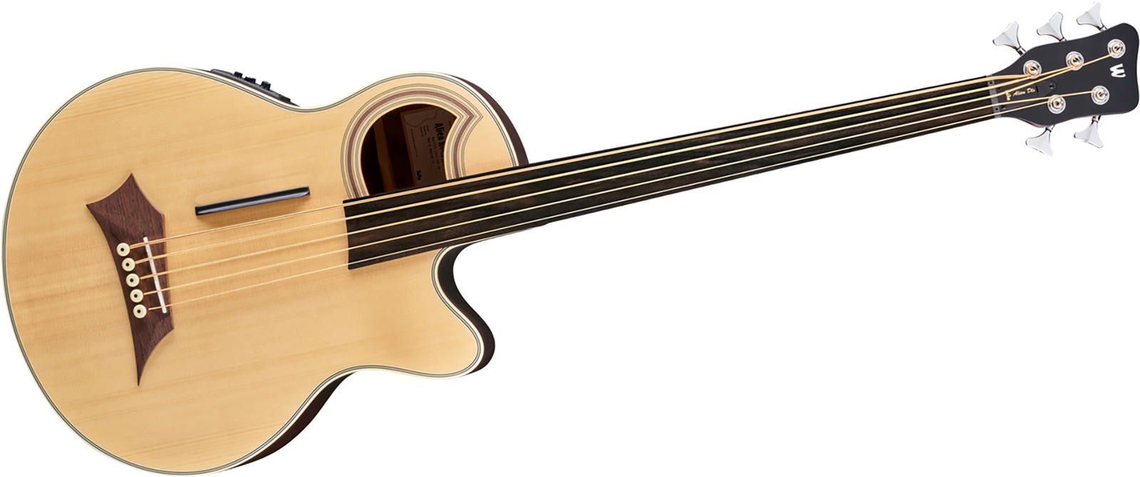 Warwick RockBass Alien Deluxe 5 Natural FL, acoustic five-string fretless bass