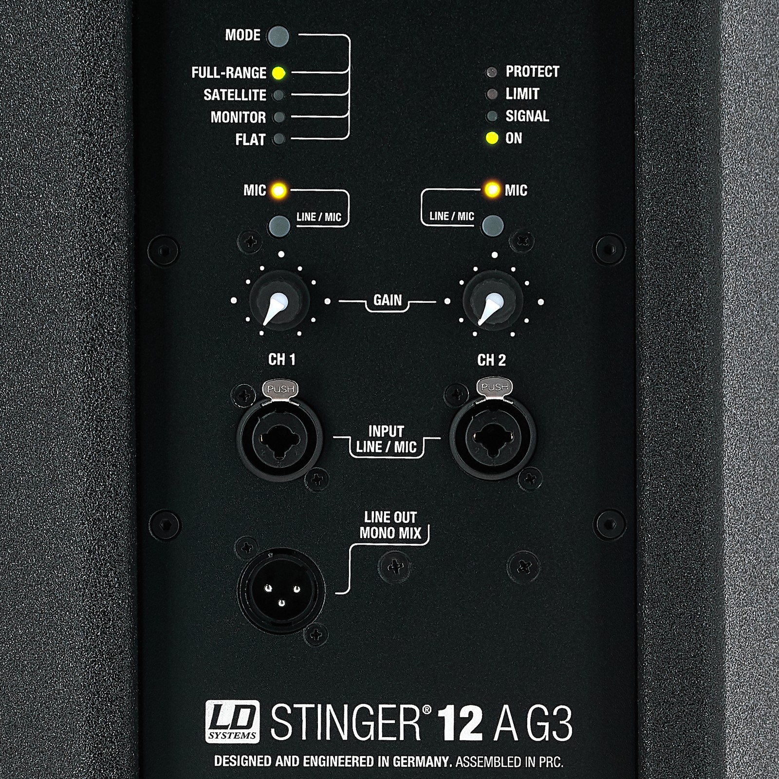 Rückseite des LD Systems Stinger 12A G3