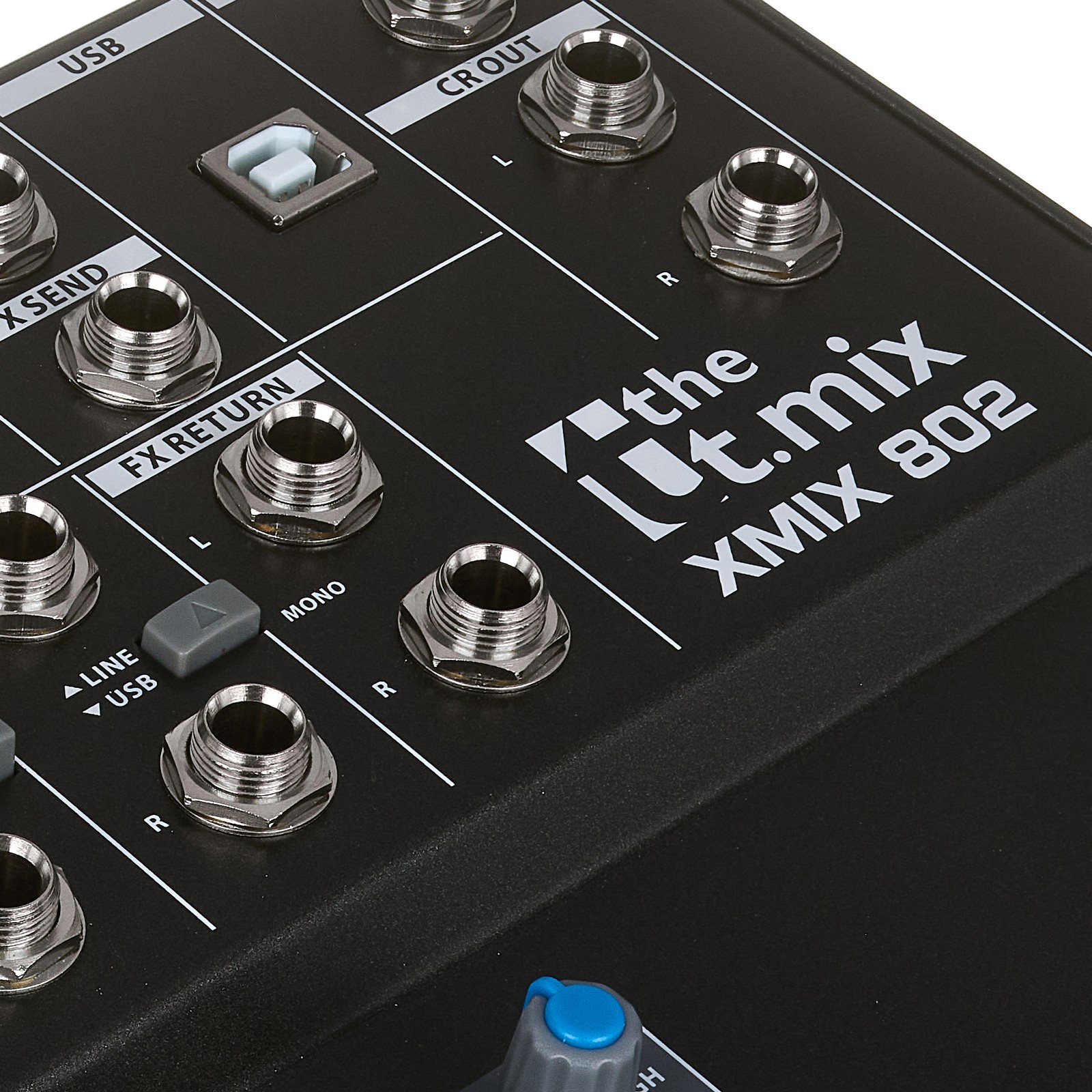 Kopfhörer Anschlluss und Effekt Anschlüsse am the t.mix xmix 802 USB