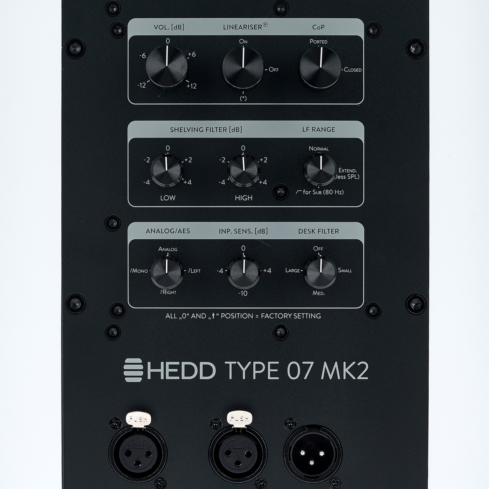 HEDD Type 07 MK2 White Rückansicht Anschlüsse Poti