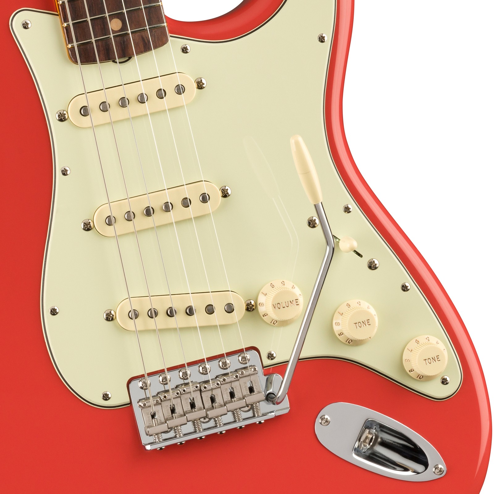 Fender E-Gitarre Stratocaster American Vintage II Fiesta Red Nahaufnahme Schlagbrett Tonabnehmer Tremolo