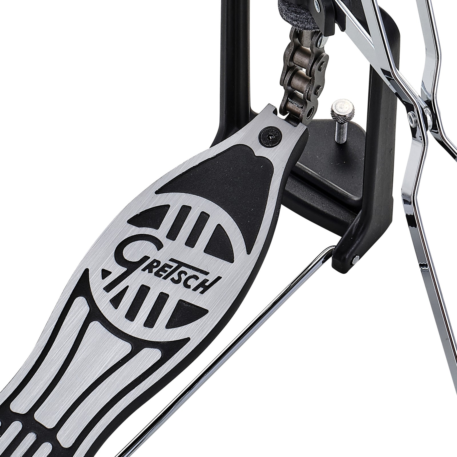 Gretsch Logo auf der Trittplatte des Explorer Hi-Hat Stand