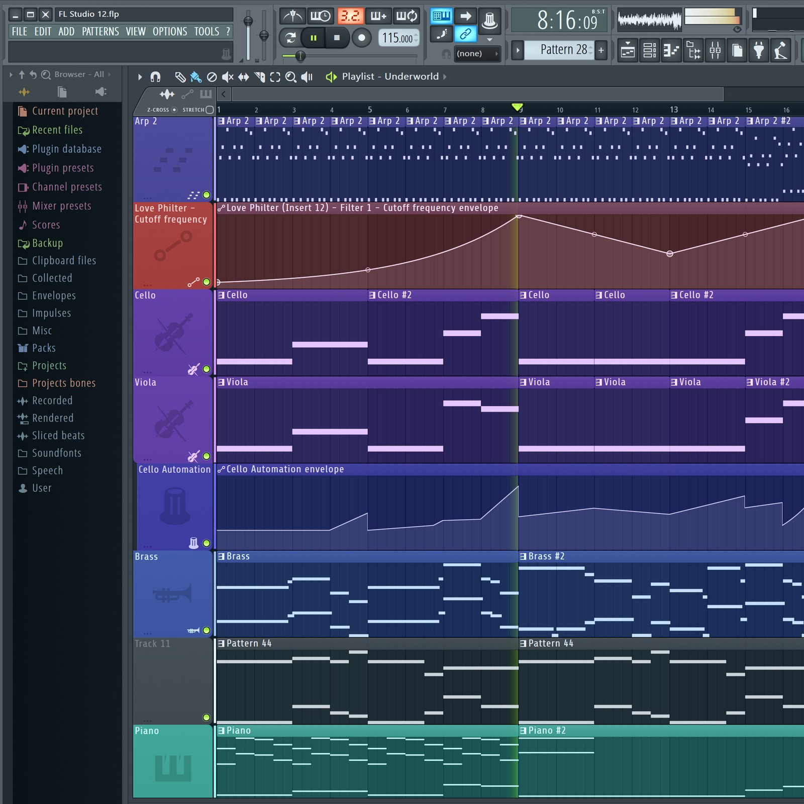 Screenshot vom Image-Line FL Studio Fruity Edition MIDI-Sequenzer