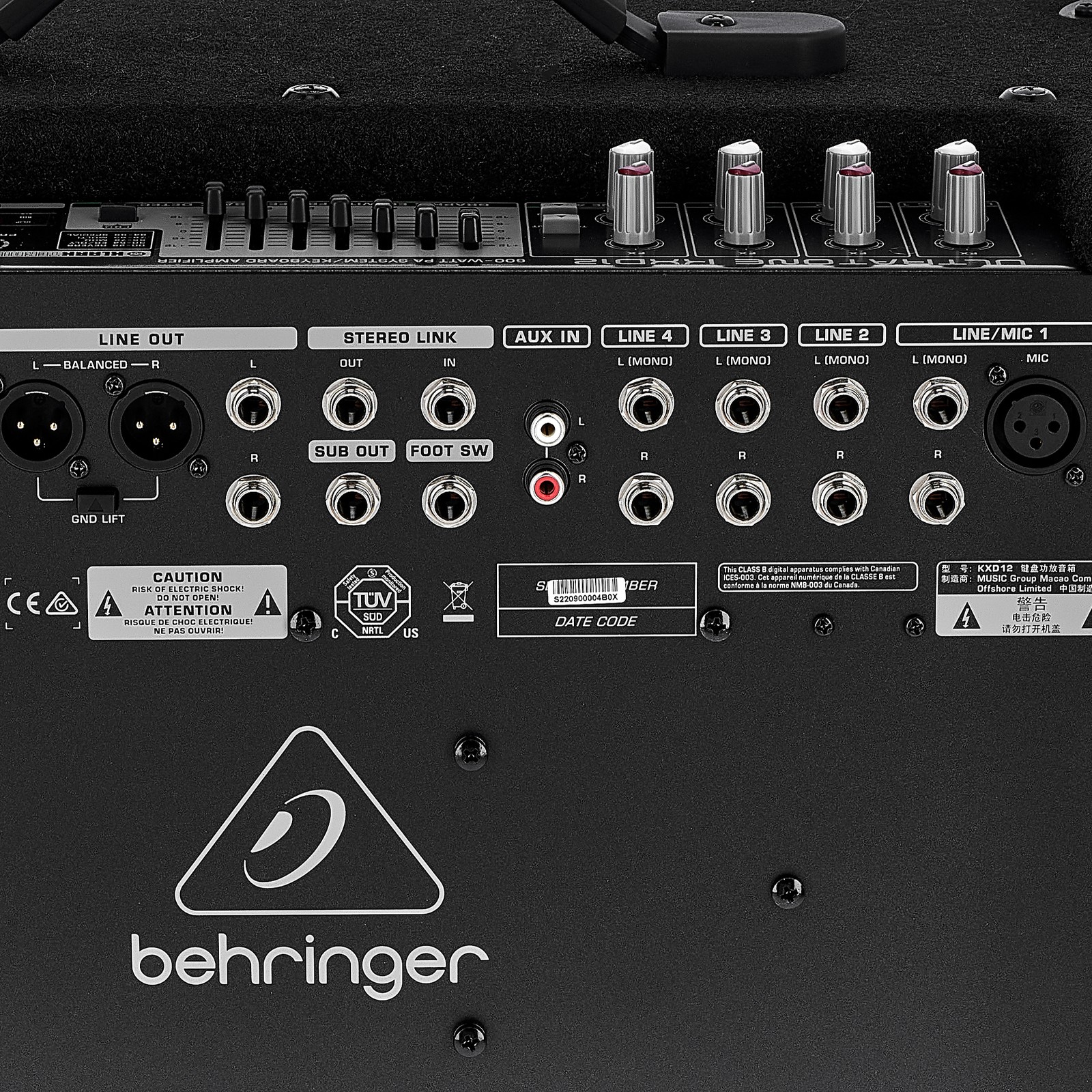 Behringer KXD12 Ultratone Anschlüsse