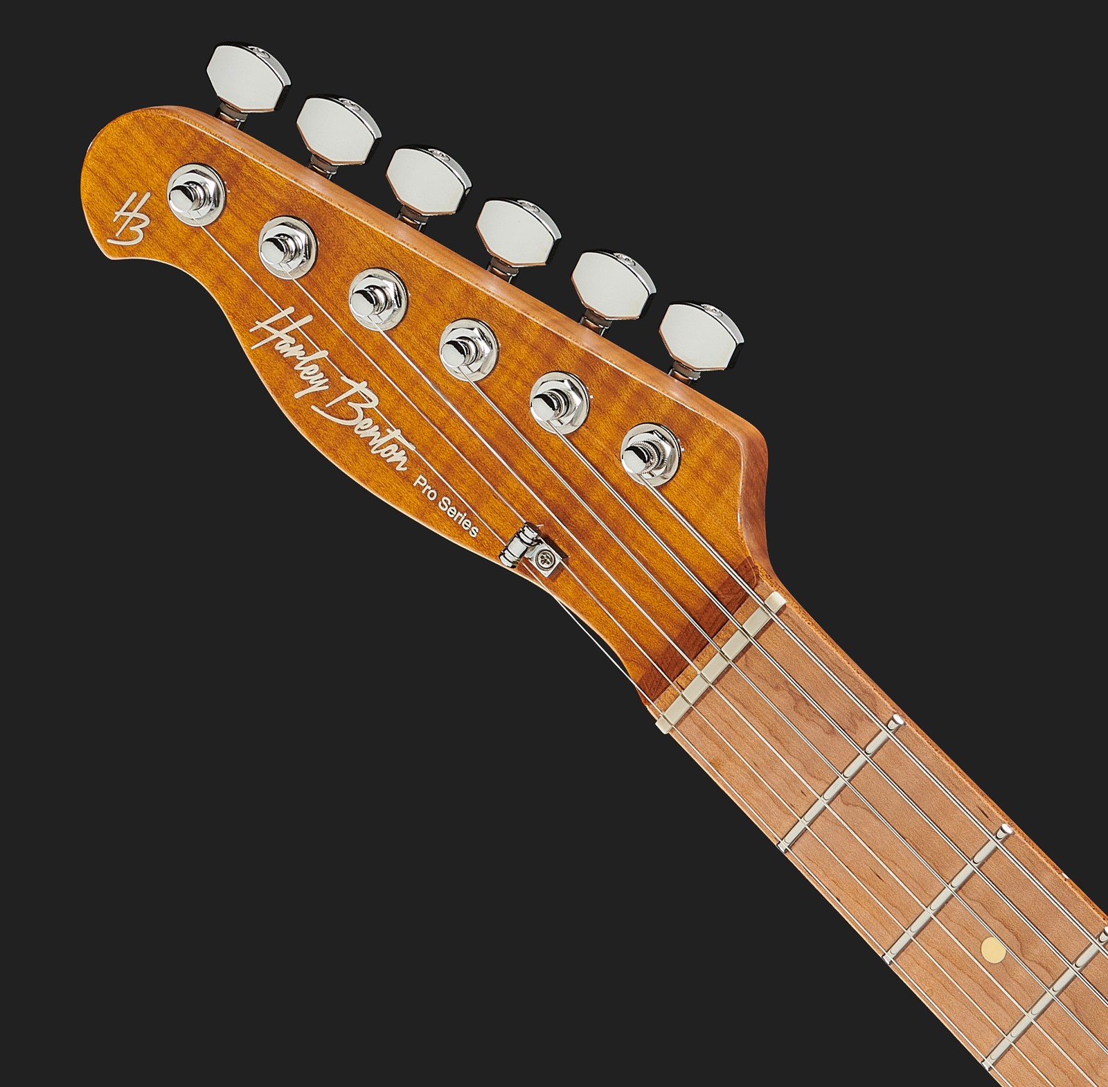 Kopfplatte der Harley Benton Fusion-T HH LH Roasted FNT E-Gitarre