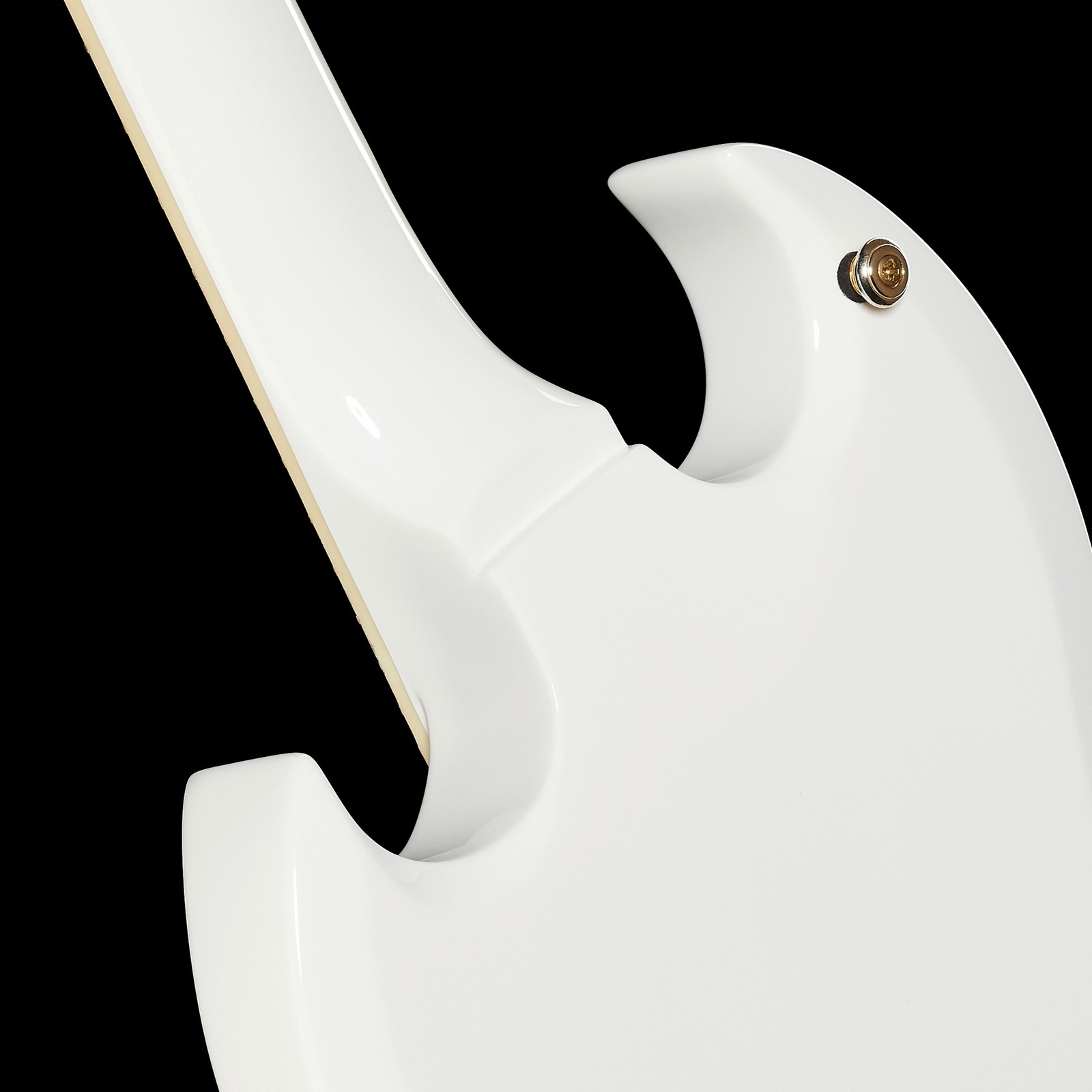 Halsübergang der Harley Benton DC-Custom II White E-Gitarre