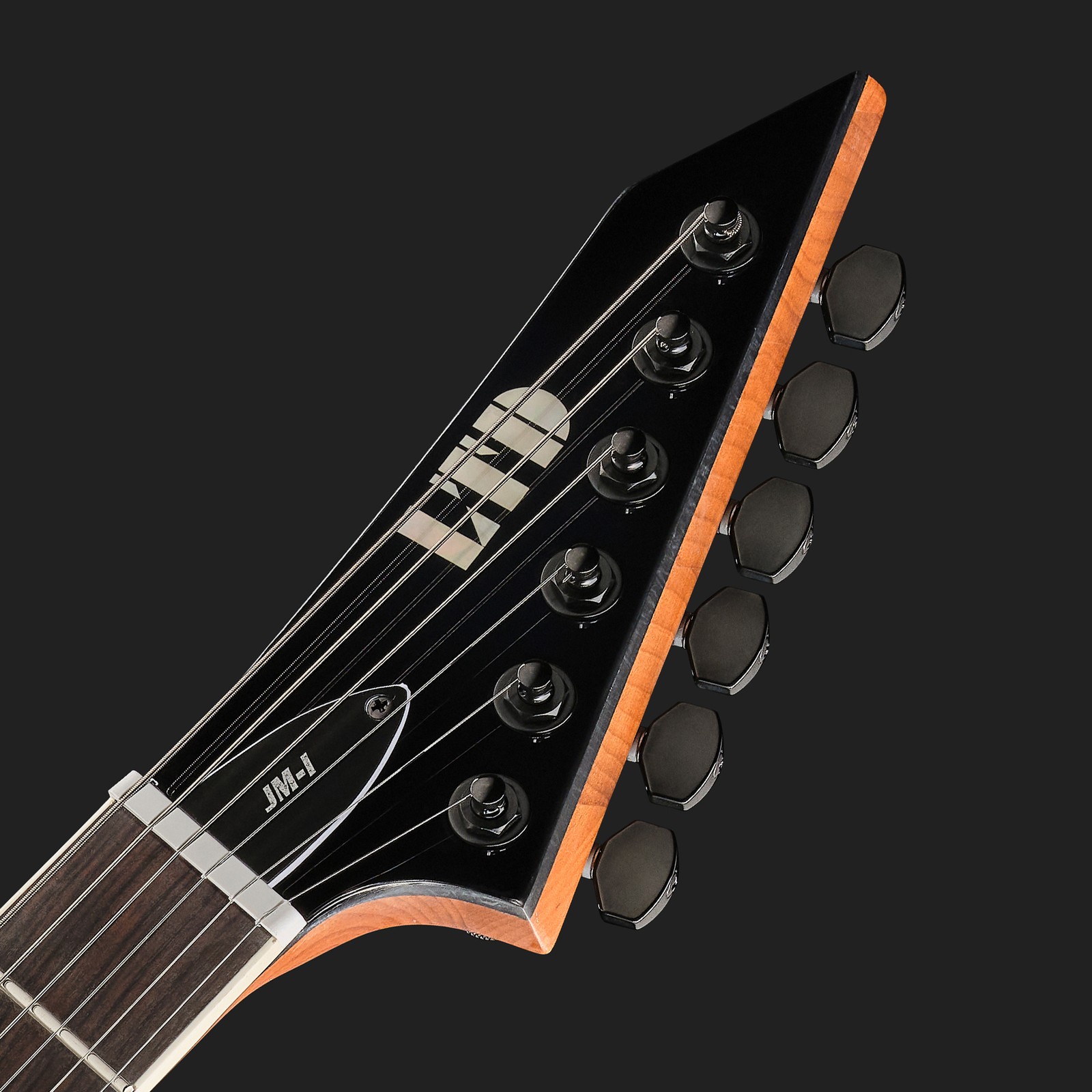 Kopfplatte der ESP LTD JM-I QM Deep Blood Moon E-Gitarre