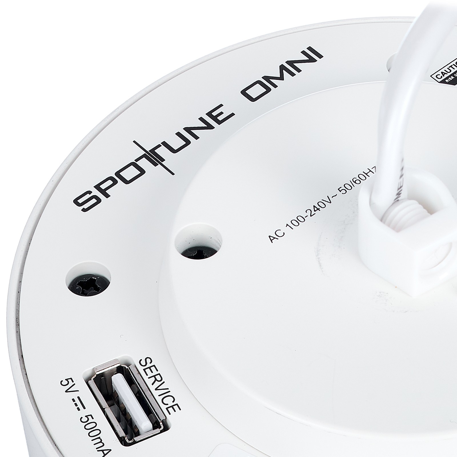 Bedienelemente des Spottune Omni Cord White Deckenlautsprechers