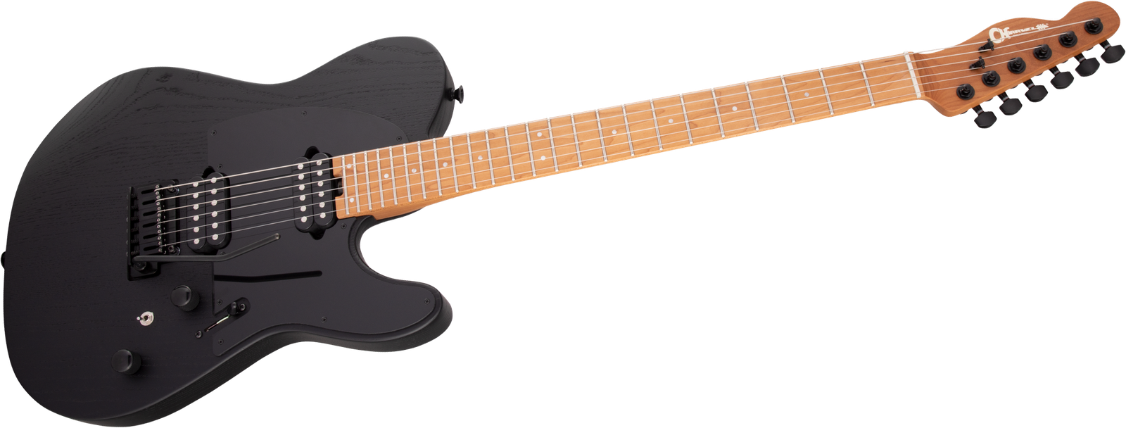 Schwarze E-Gitarre Charvel Pro-Mod So-Cal Style 2 HH 2PT BKA von vorne