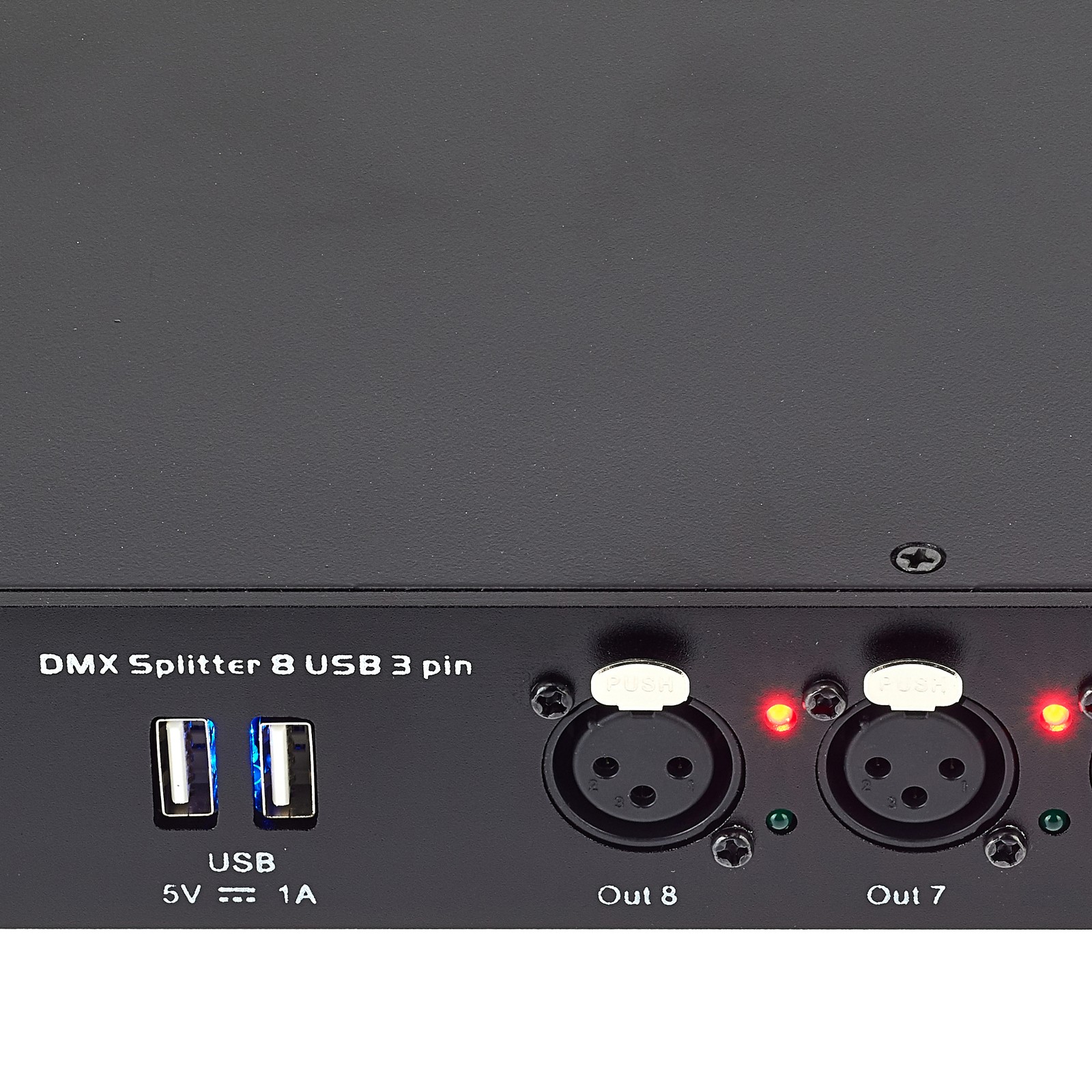 Anschluss des Stairville DMX Splitter 8 USB 3 pin
