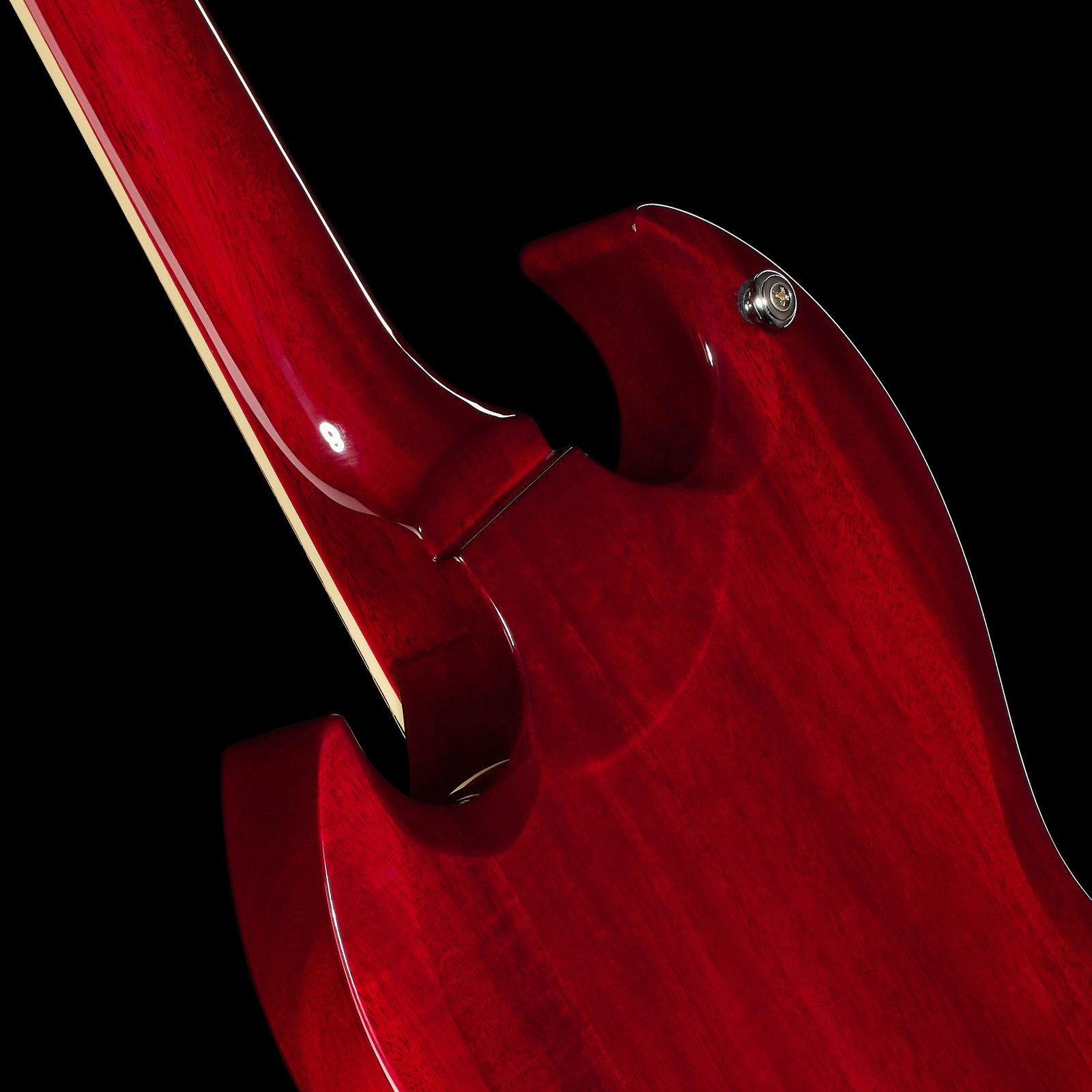 Halsübergang der Harley Benton DC-Custom II Cherry E-Gitarre