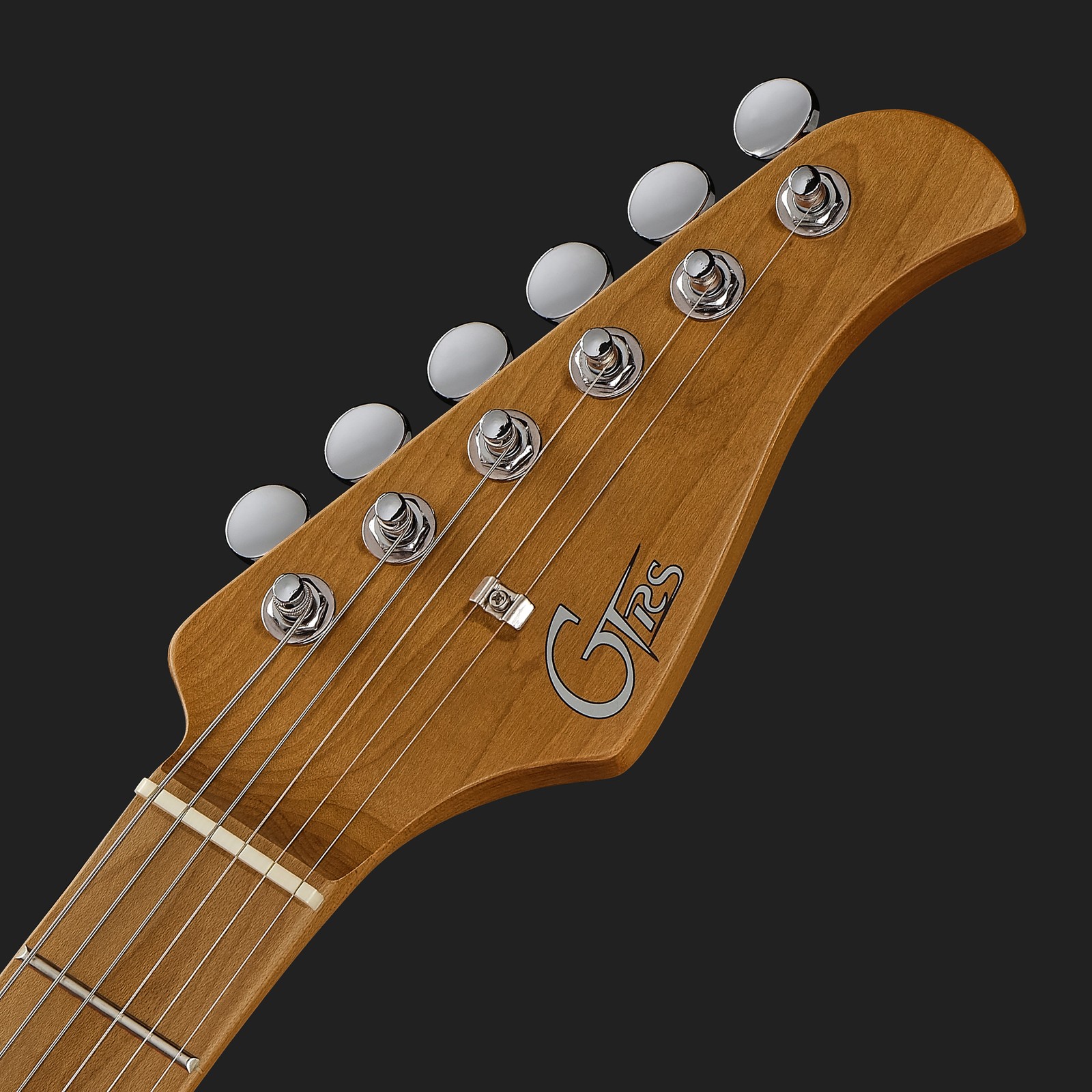 GTRS headstock and roasted maple neck