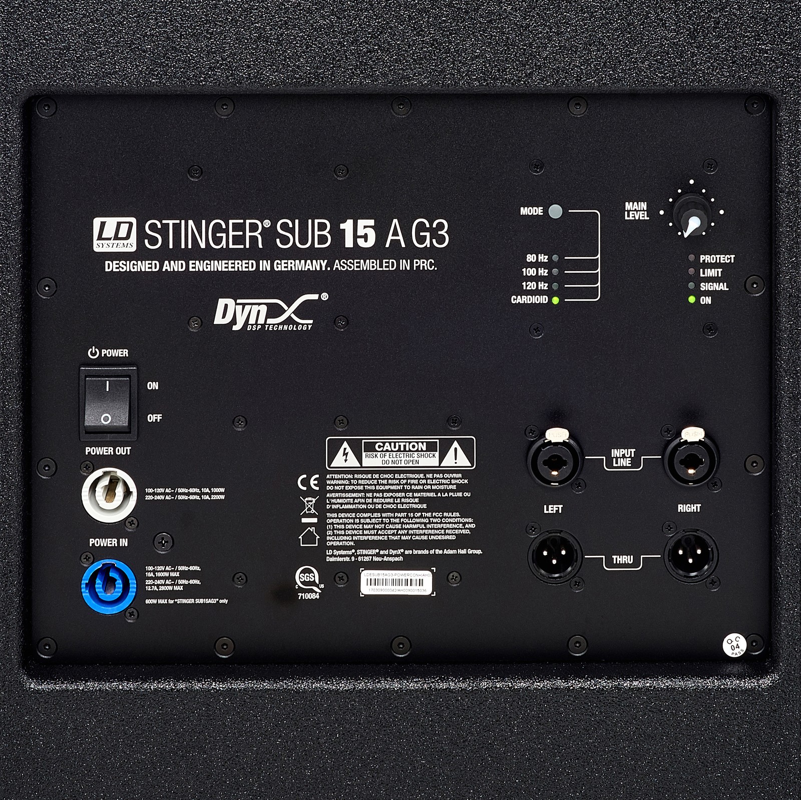Rückseite des LD Systems Stinger Sub 15A G3