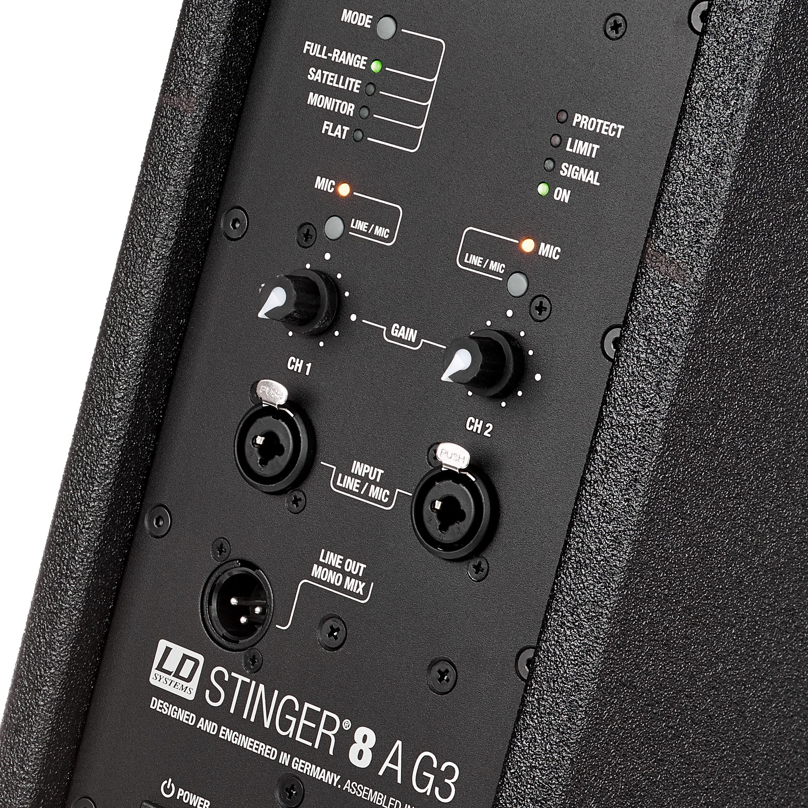 Rückseite des LD Systems Stinger 8A G3