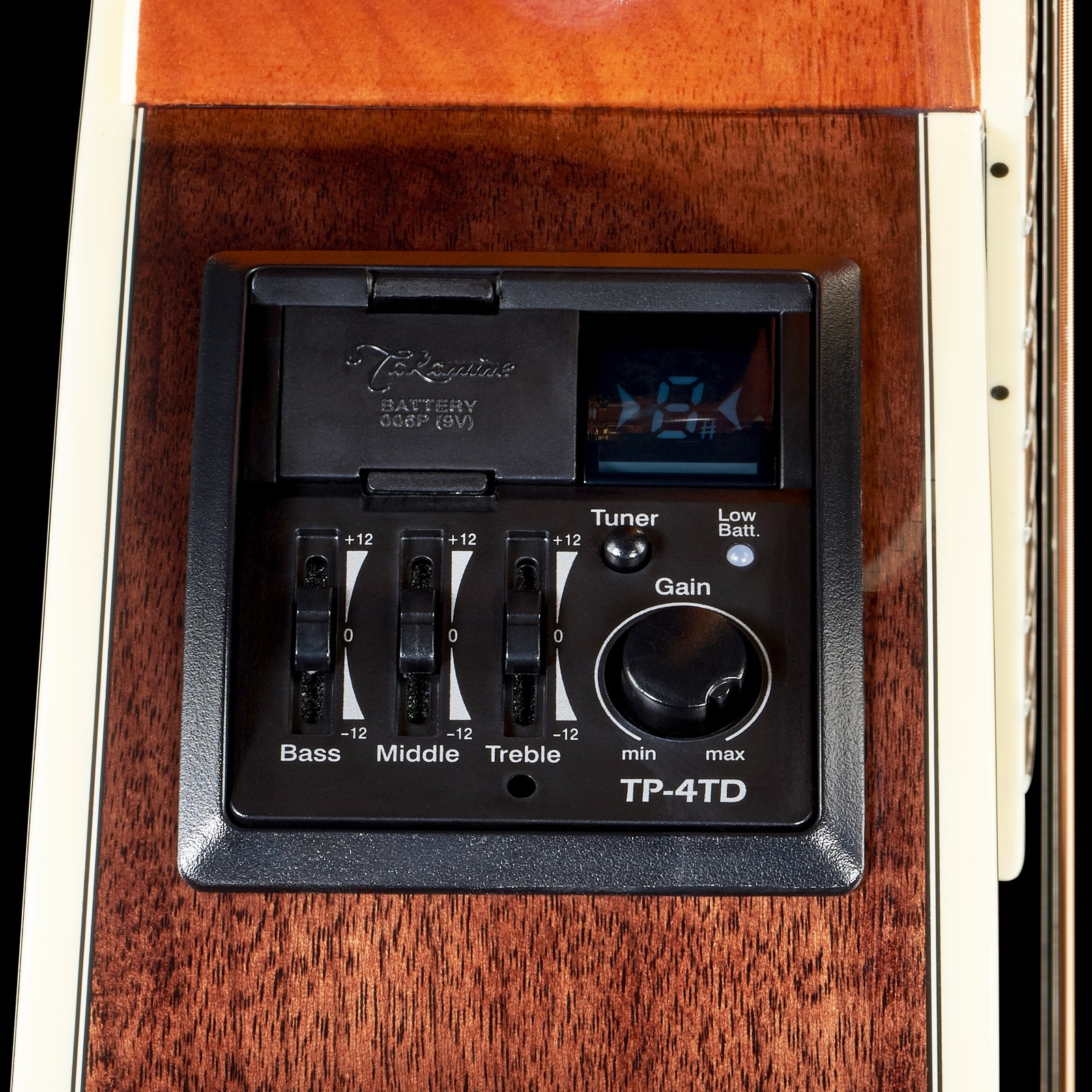 Preamp in der Zarge der Takamine GD51CE-BSB