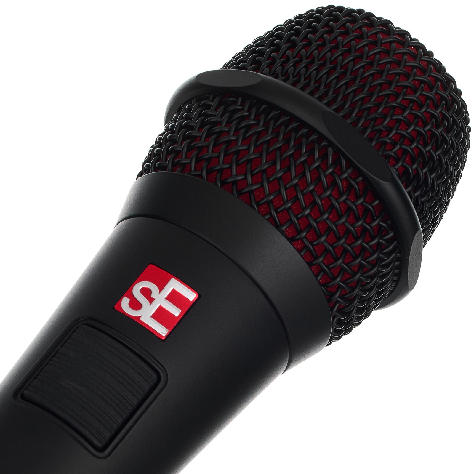Mikrofonkorb des SE Electronics V7 PTT mit integriertem rotem Windschutz