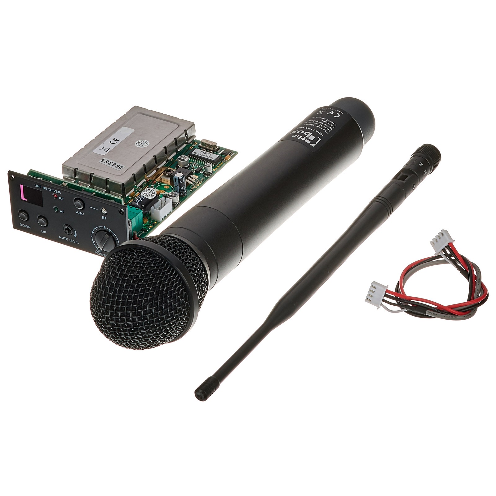 Mikrofon mit Antenne, Kabel und Empfänger