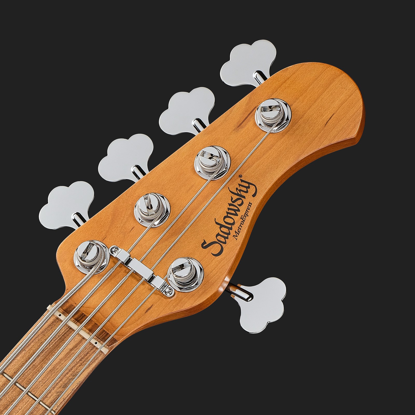 Headstock, Sadowsky MetroExpress 24 Modern 5 Morado Tobacco Sunburst, five-string bass guitar