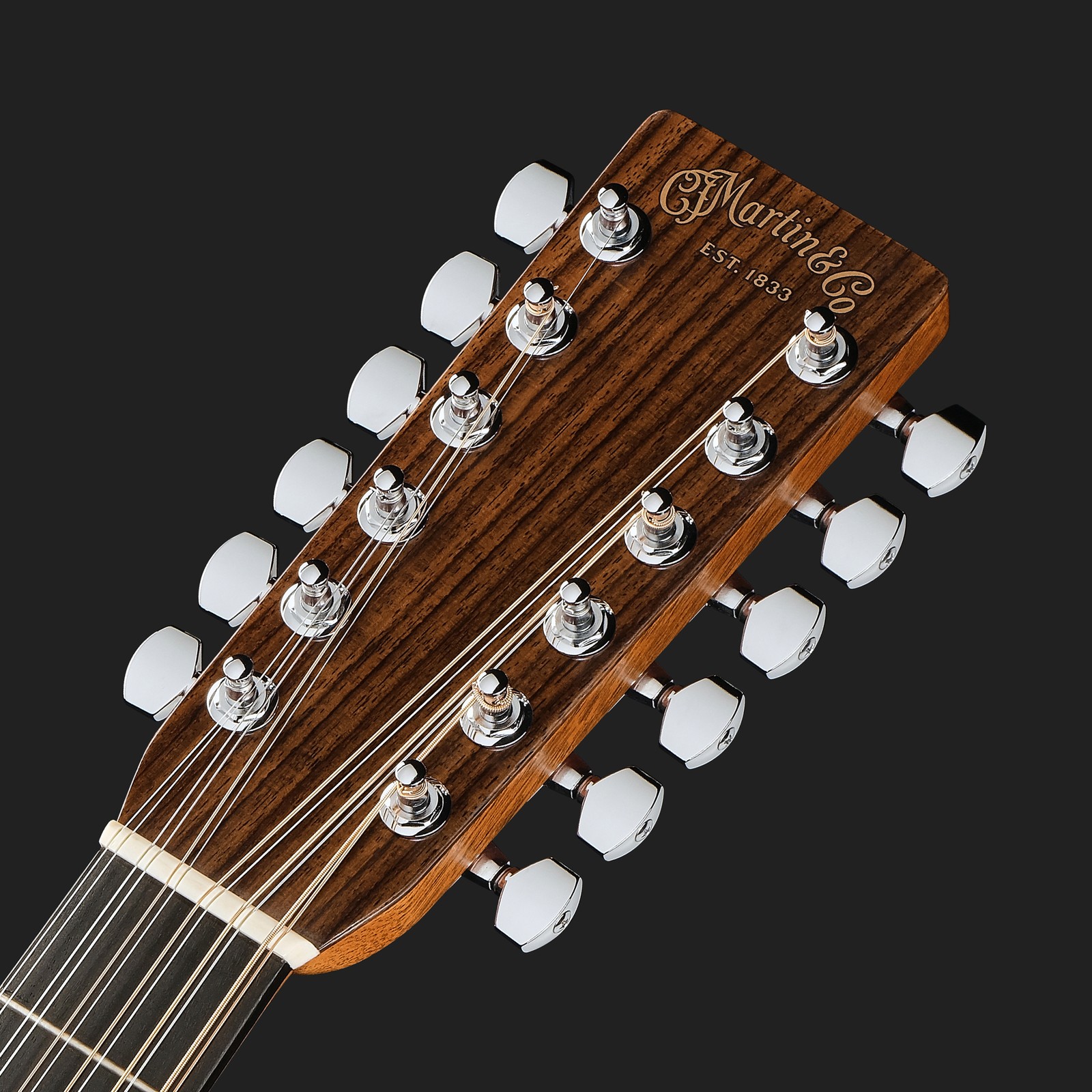 Kopfplatte der Martin Guitar HD1228 LH 12-Saiter Westerngitarre