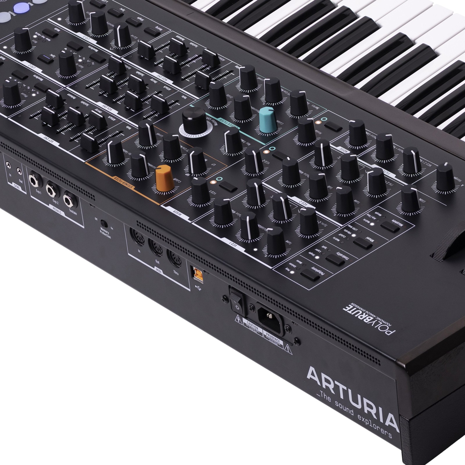 Anschlüsse auf der Rückseite des Arturia PolyBrute Noir