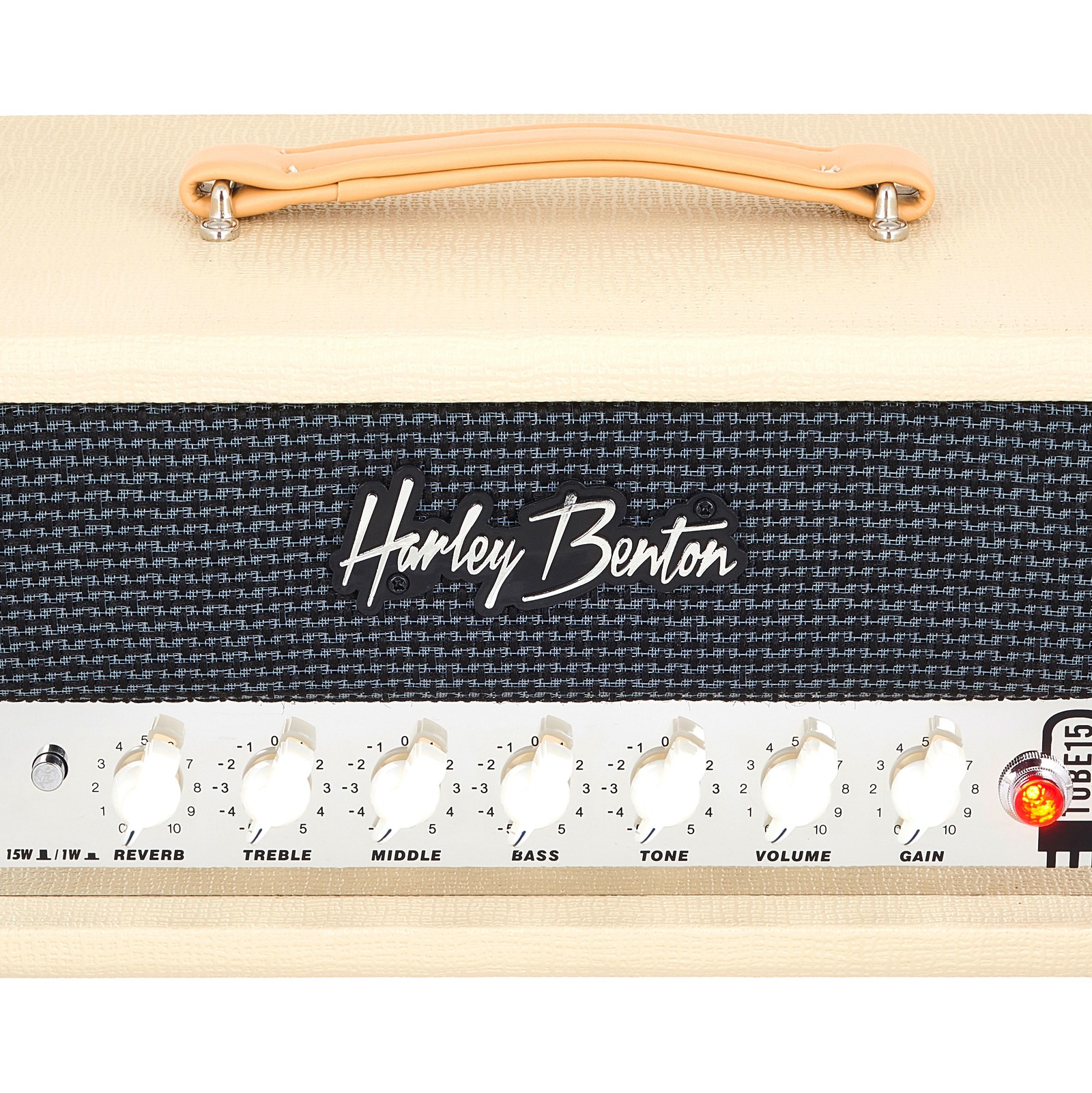 Harley Benton TUBE15 Head Frontseite mit Bedienelementen