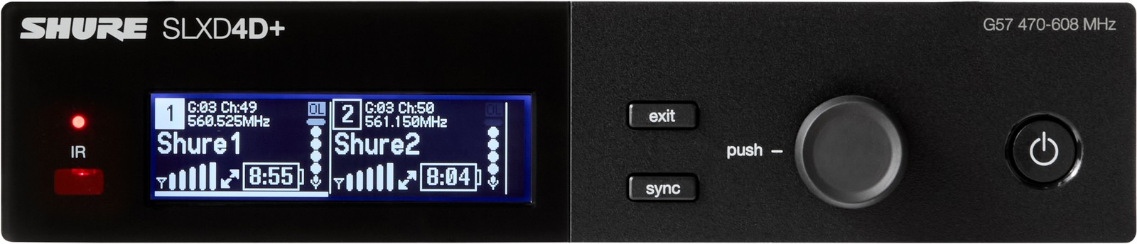 Shure SLXD4D+E G65 Digitaler 2-Kanal UHF Wireless-Empfänger