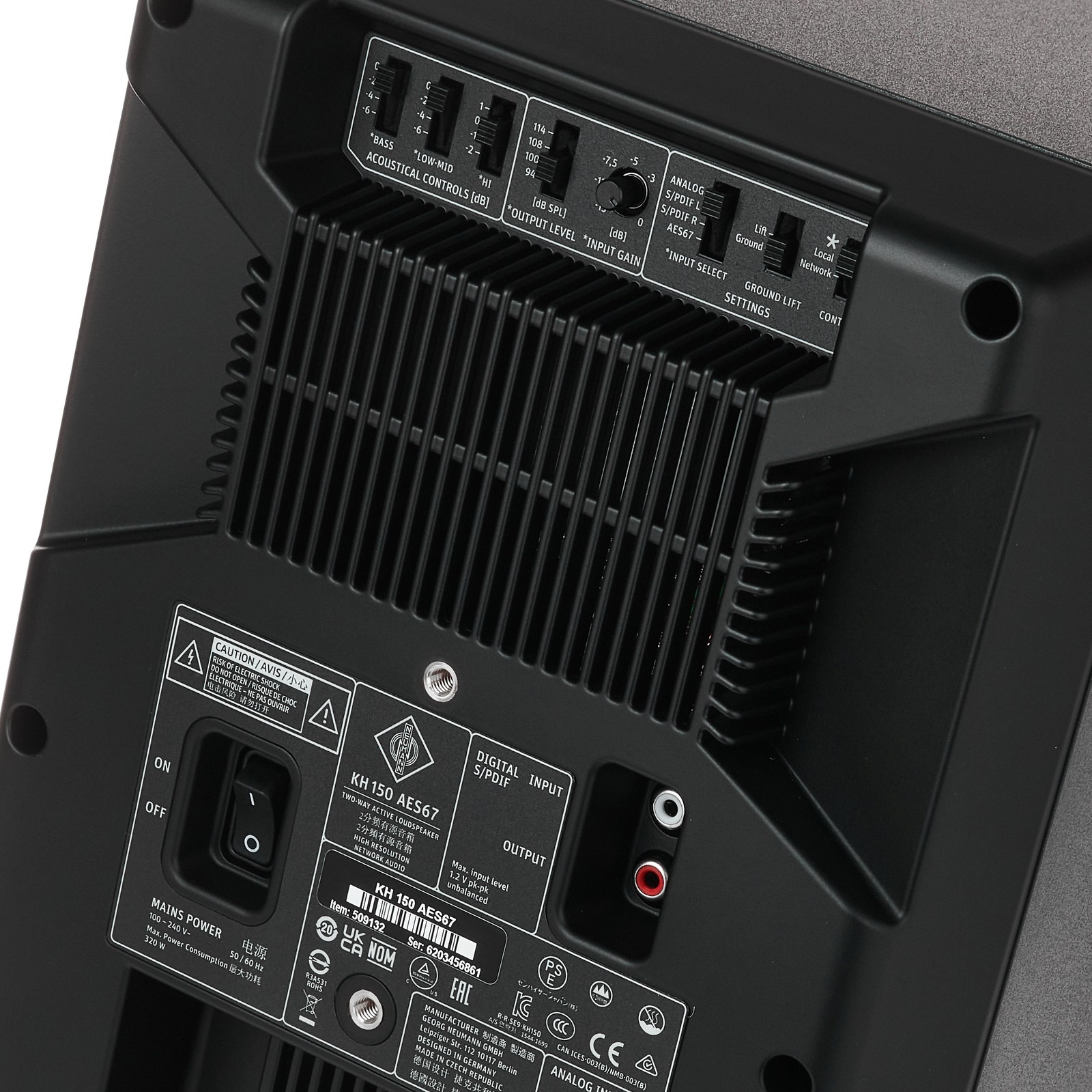 Neumann KH 150 AES67 W 2-Wege-Studiomonitor Bedienelemente
