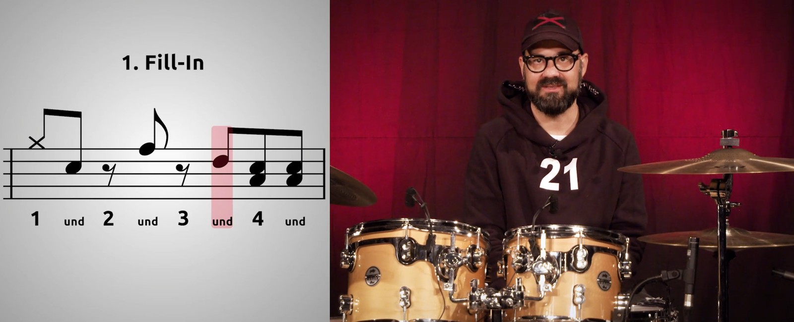 Schlagzeug im Internet lernen mit Rhythmus Training