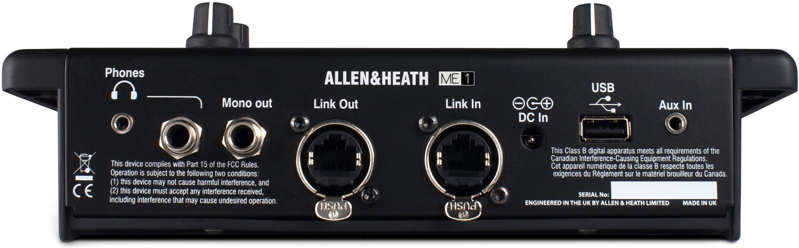 Rückseite des Allen & Heath Me-1