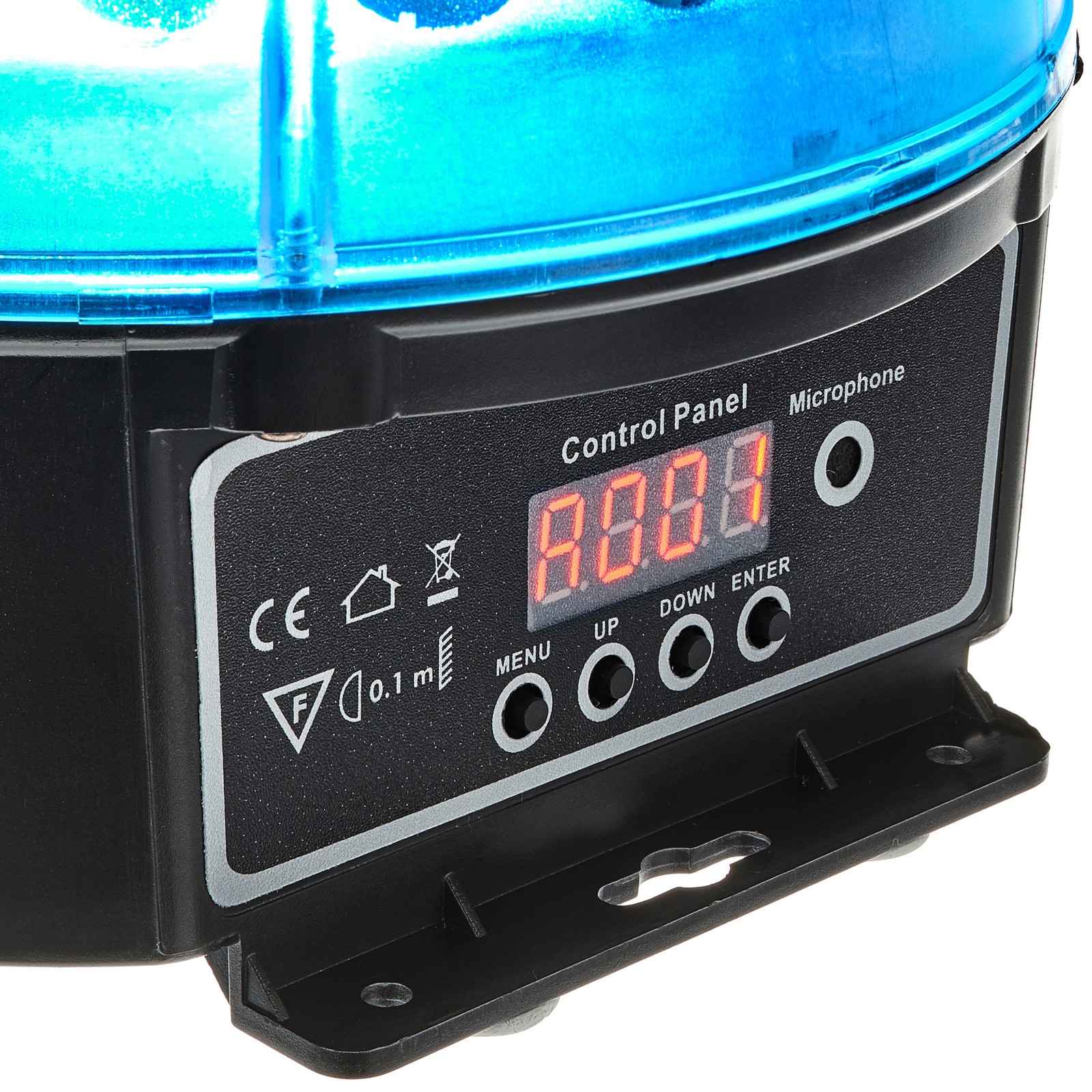 Varytec LED Hellball 3 RGB Display und Bedienelemente