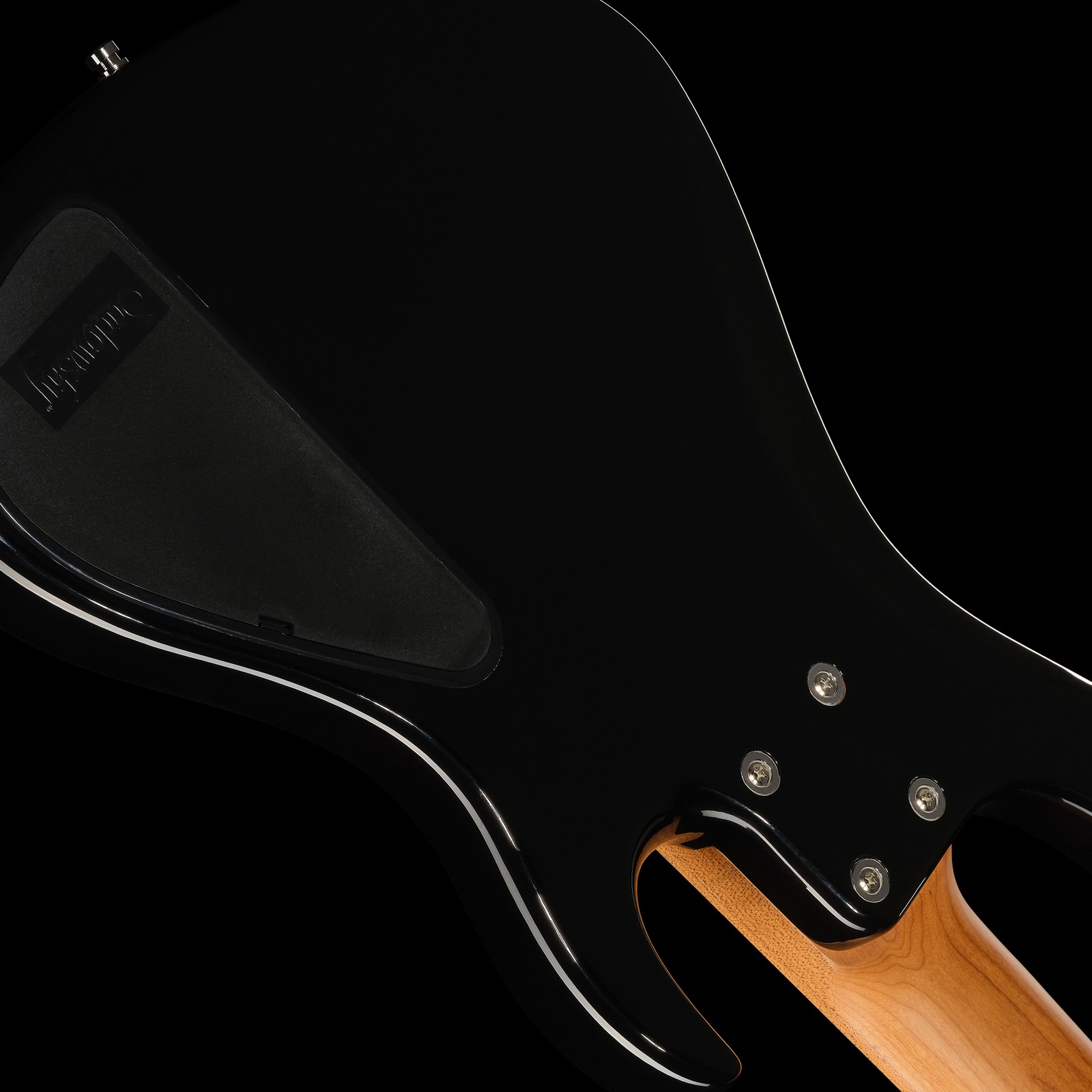 Rear view, Sadowsky MetroExpress 24 Modern 5 Maple Black, five-string left-handed bass