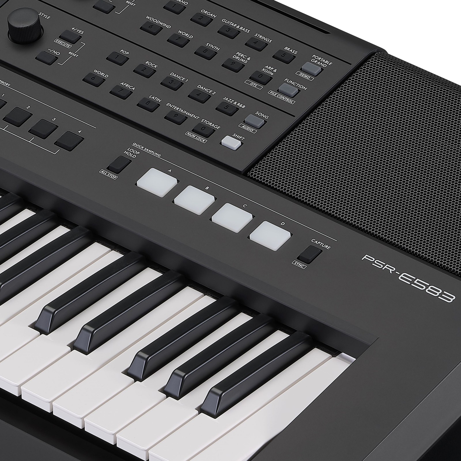 Bedienelemente des Yamaha PSR-E583 Keyboards