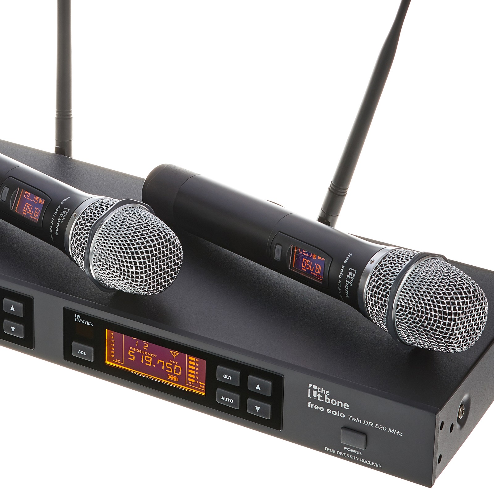 Funk Empfänger mit zwei Handsender Mikrofonen