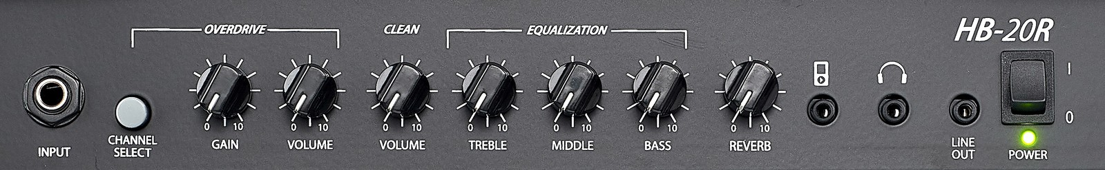 Controles de Amplificador Combo para Guitarra Eléctrica