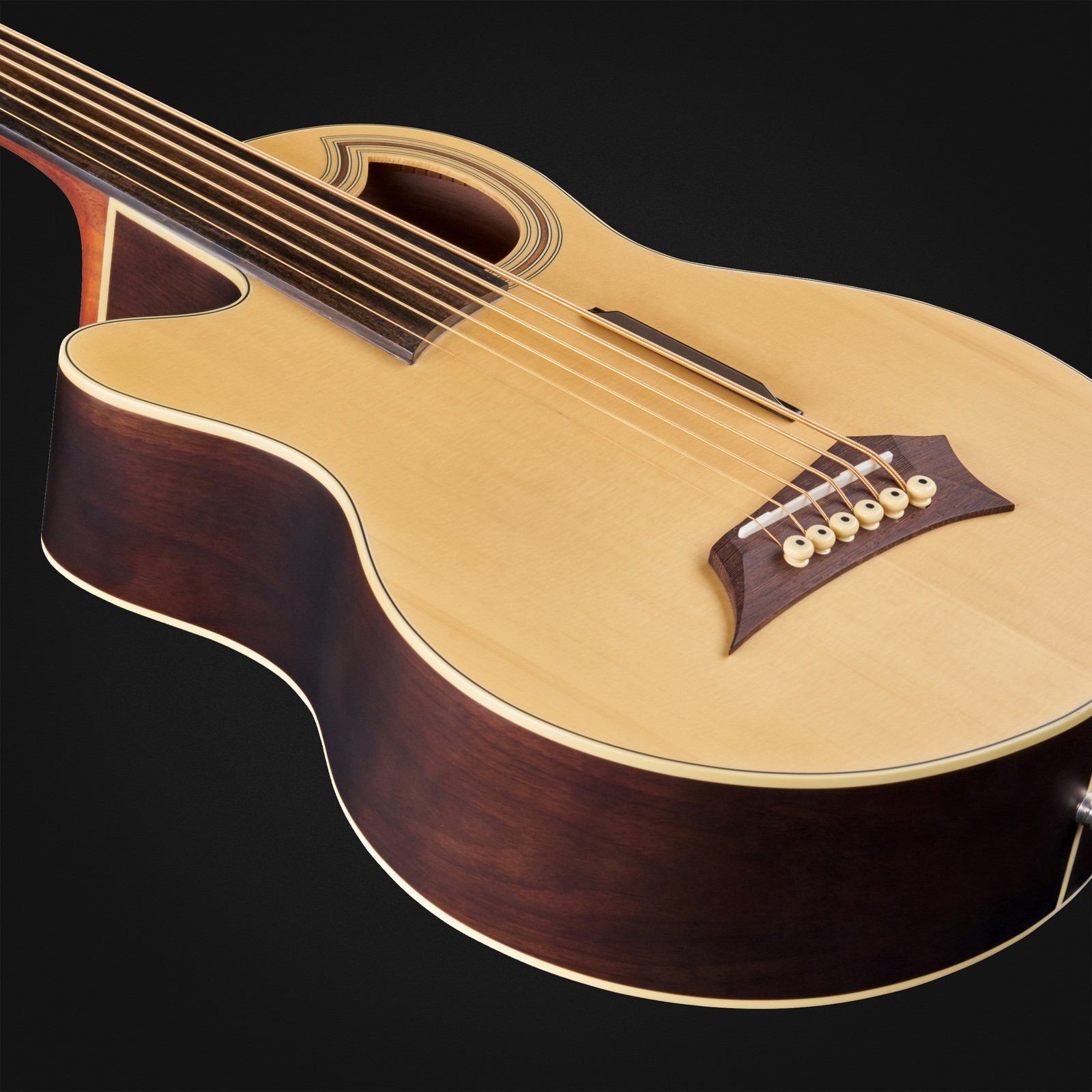 Warwick RockBass Alien Deluxe 6 Natural FL LH, acoustic six-string left-handed fretless bass