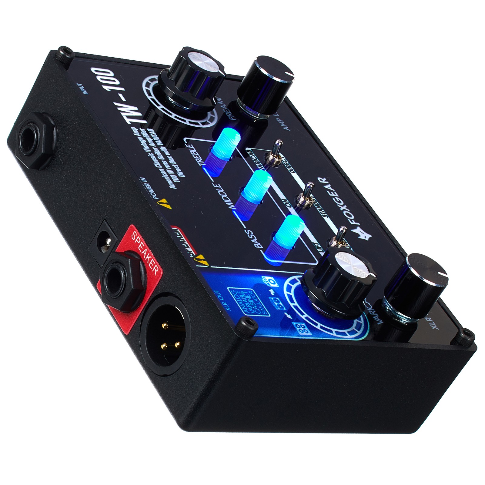 Rückseite des Foxgear TW-100 American Classic Clean mit Anschlüssen