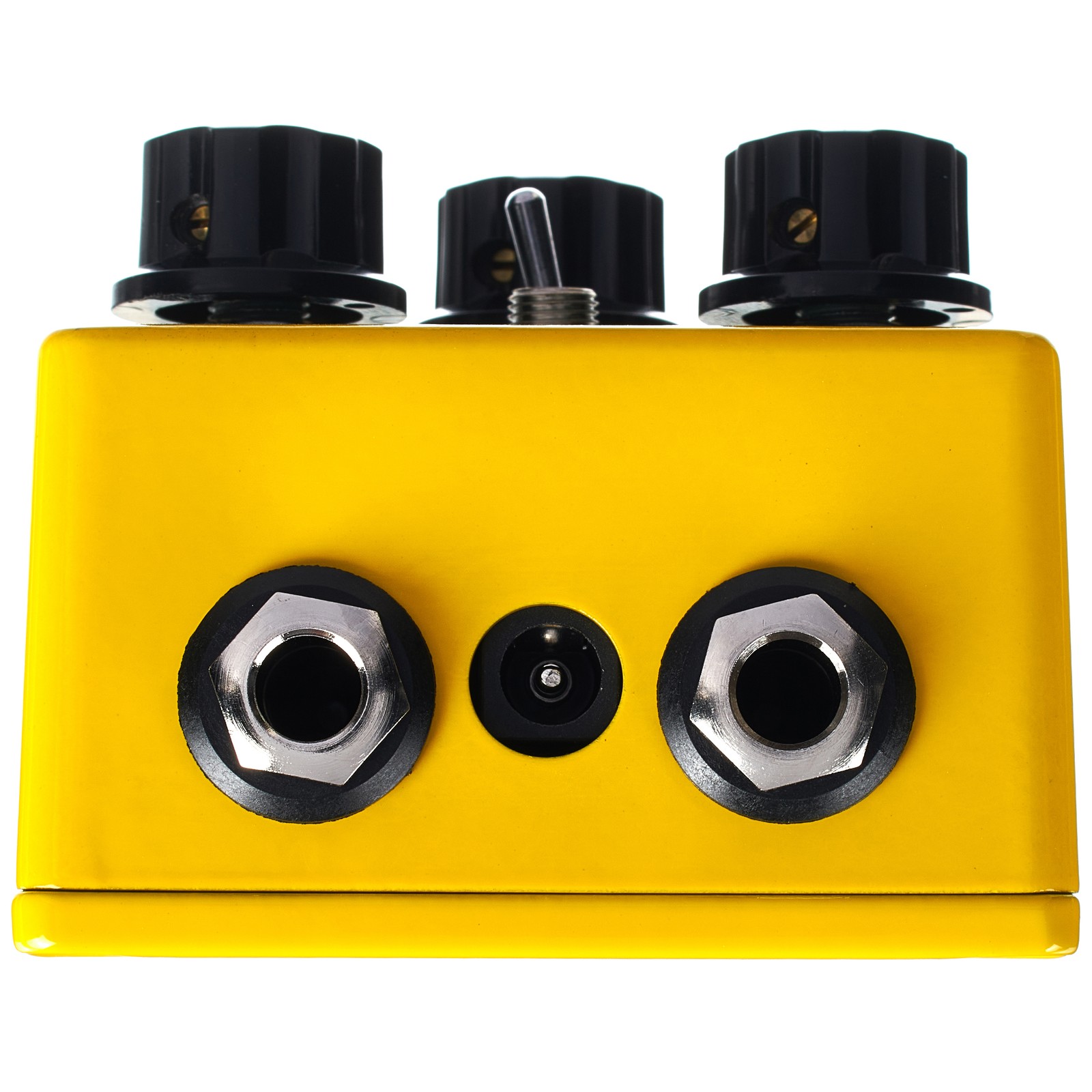 Rückseite des EarthQuaker Devices Blumes Low Signal Shredder mit Anschlüssen