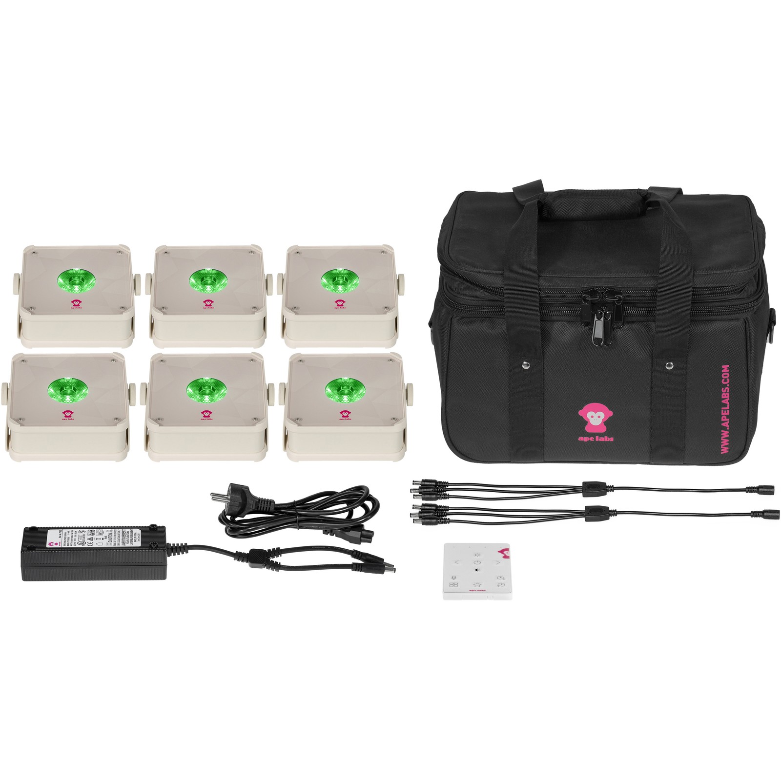 LED Scheinwerferset mit Softcase und Fernbedienung