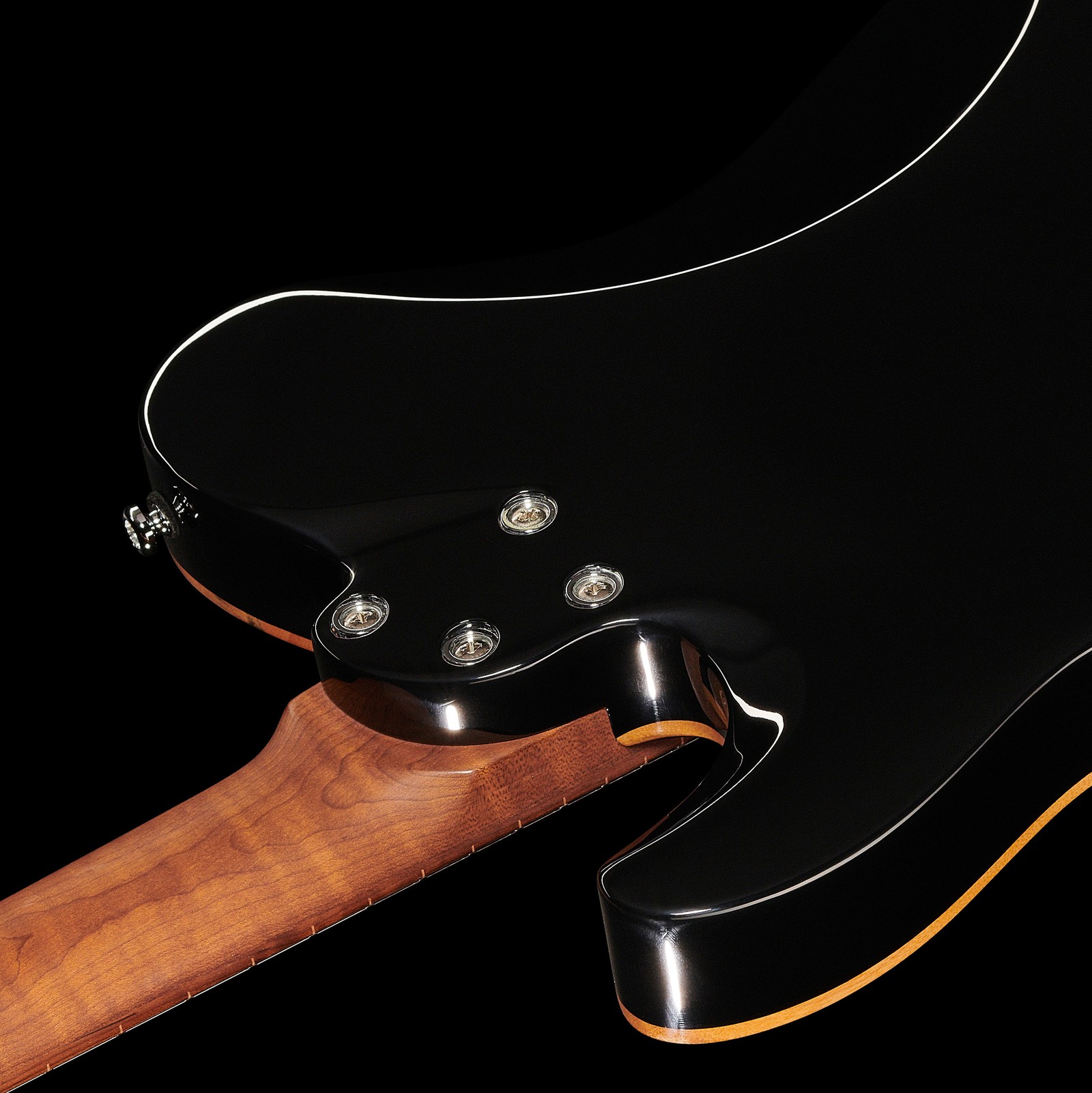 Harley Benton Fusion-T HH HT Roasted FBLB von hinten mit geschraubtem Roasted Maple Hals