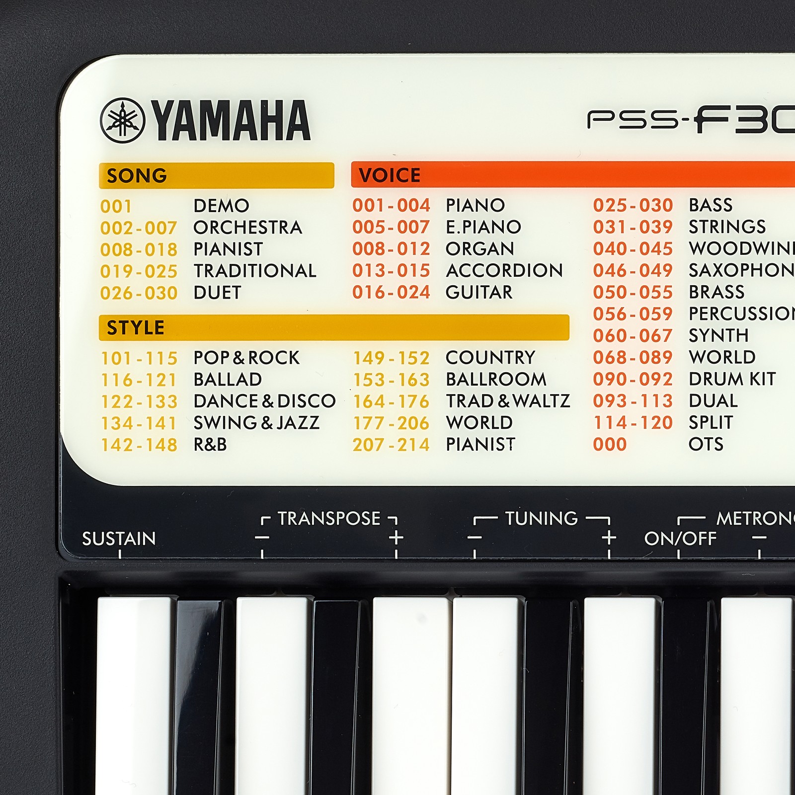 Yamaha Keyboard PSS-F30