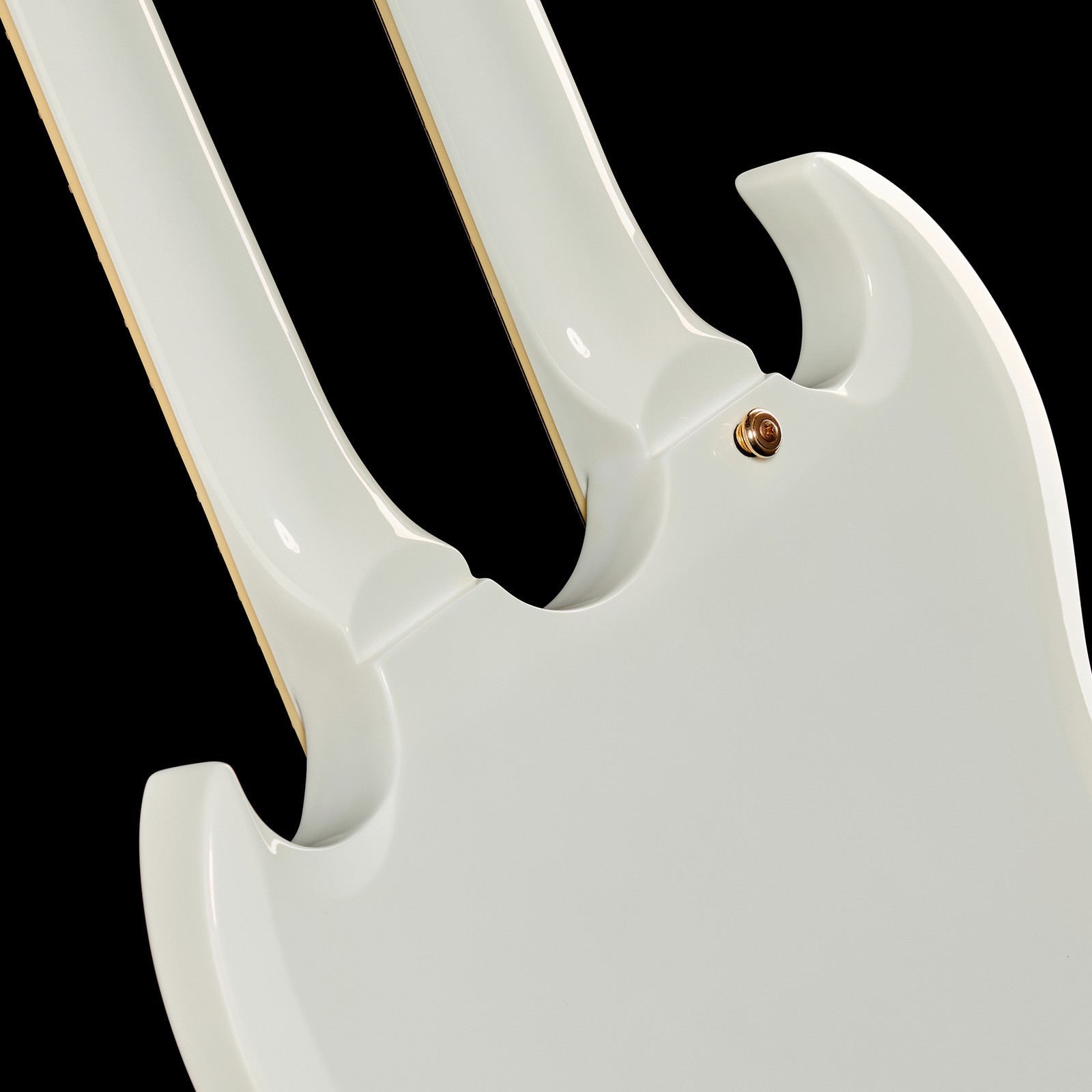 Halsübergang der Harley Benton DC-Custom II 612 White E-Gitarre