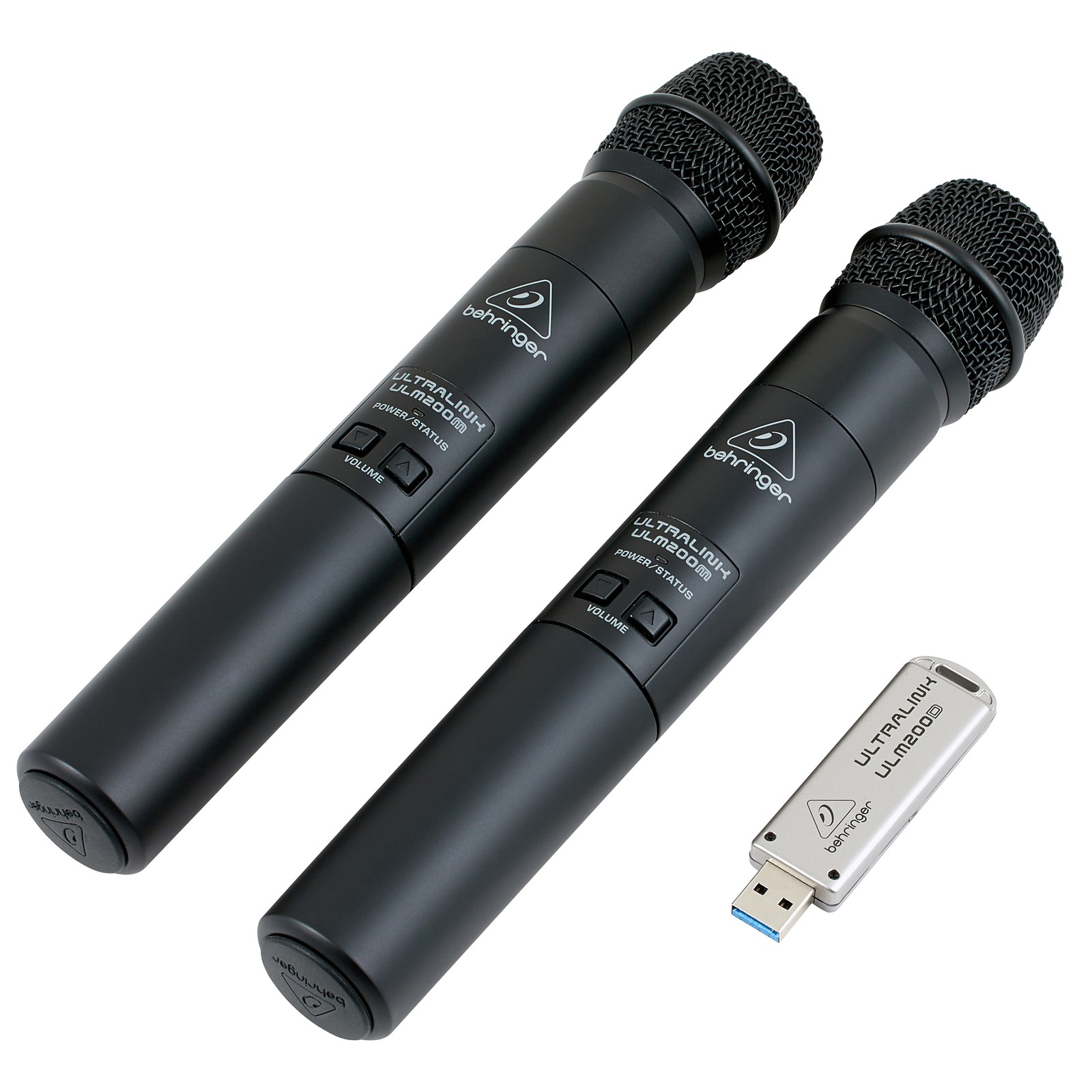 Zwei Funkmikrofone mit USB-Dongle