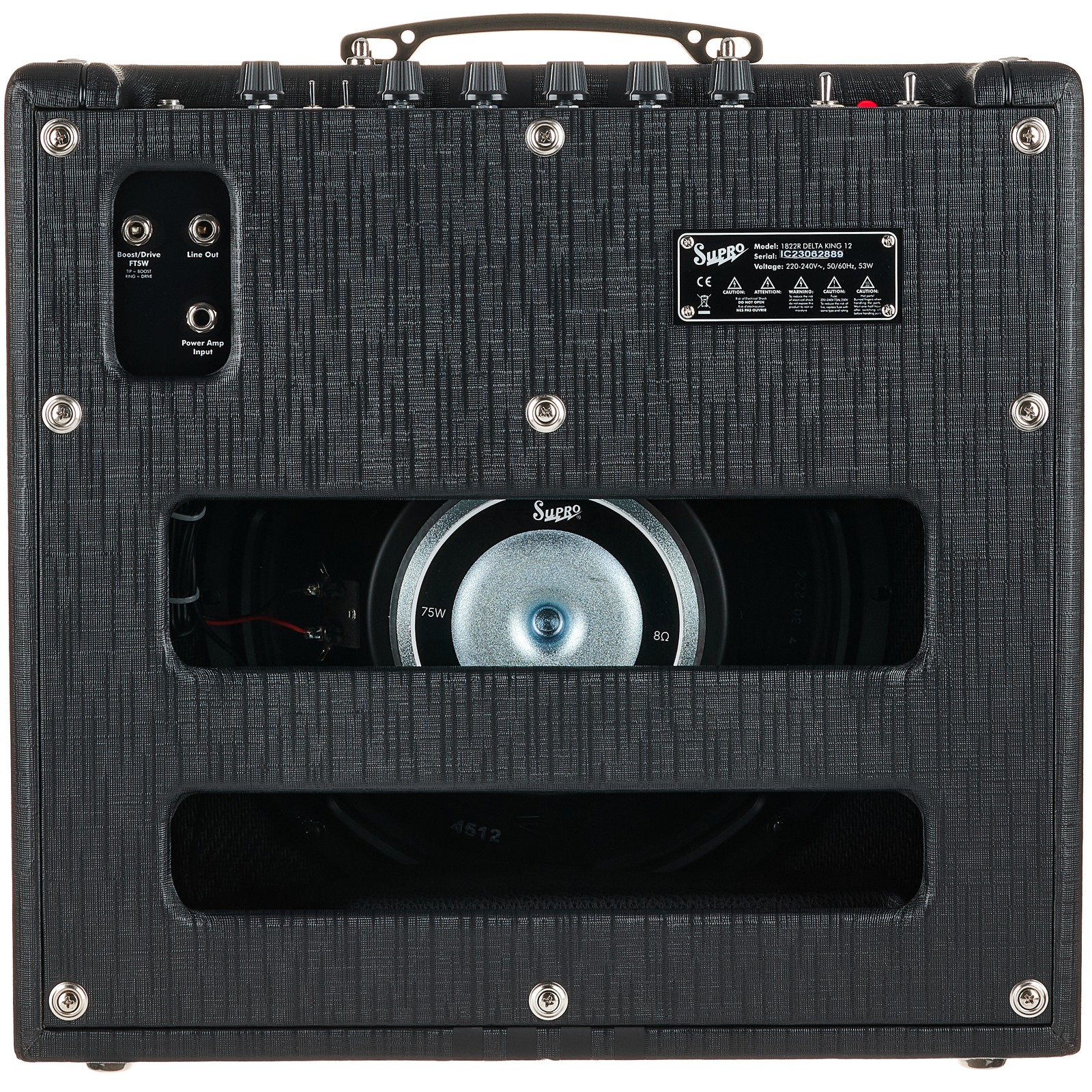 Rückansicht des Supro Delta King 12 Combo BB V2 Röhrencombo für E-Gitarre